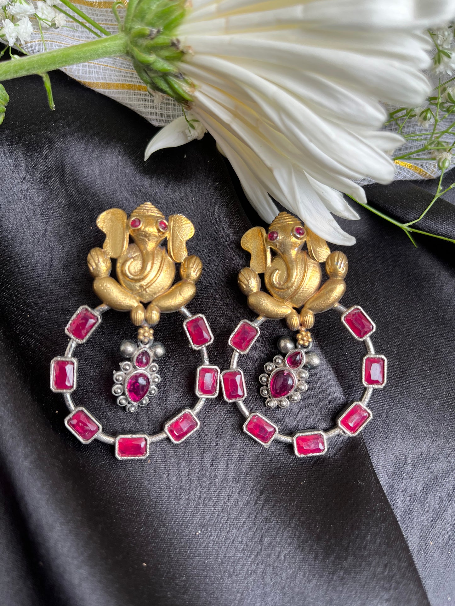 Ganesha Silver Earring