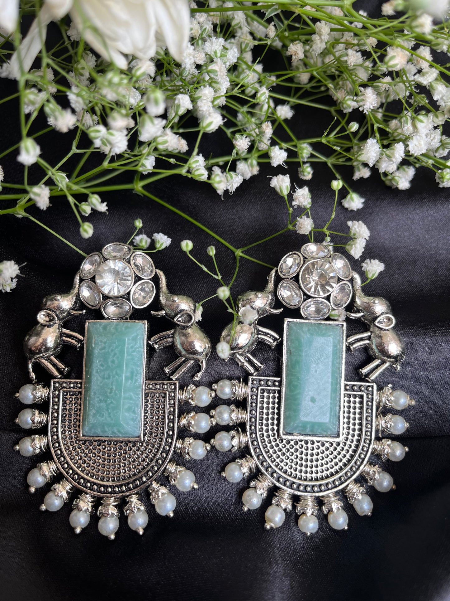 Gaj kesari Silver Earring