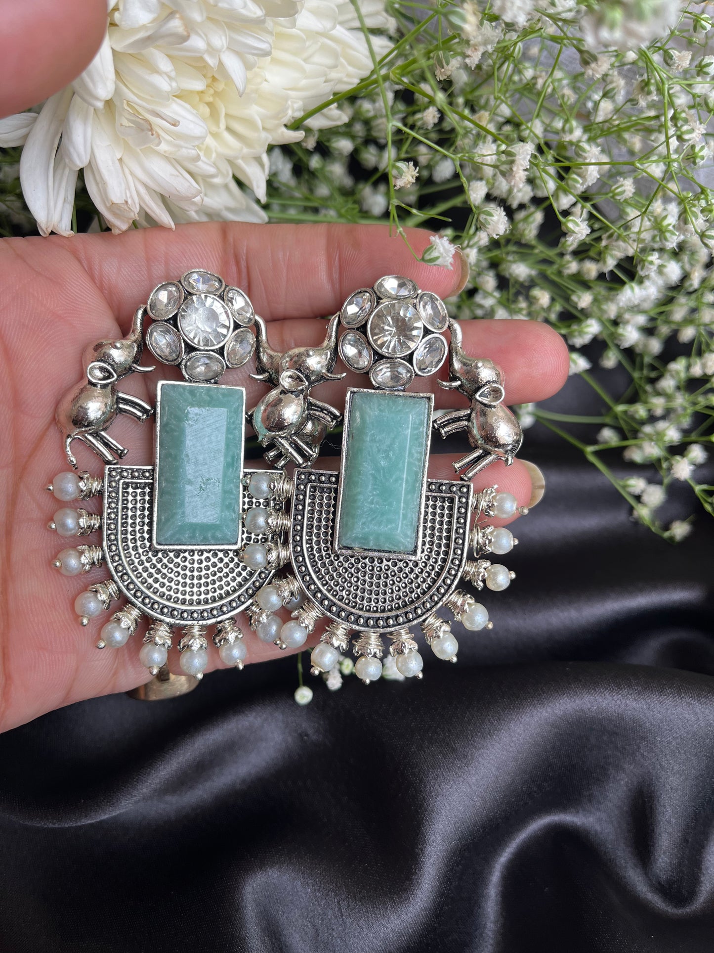 Gaj kesari Silver Earring