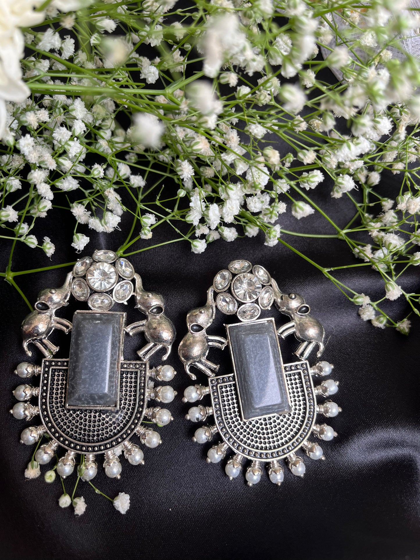 Gaj kesari Silver Earring