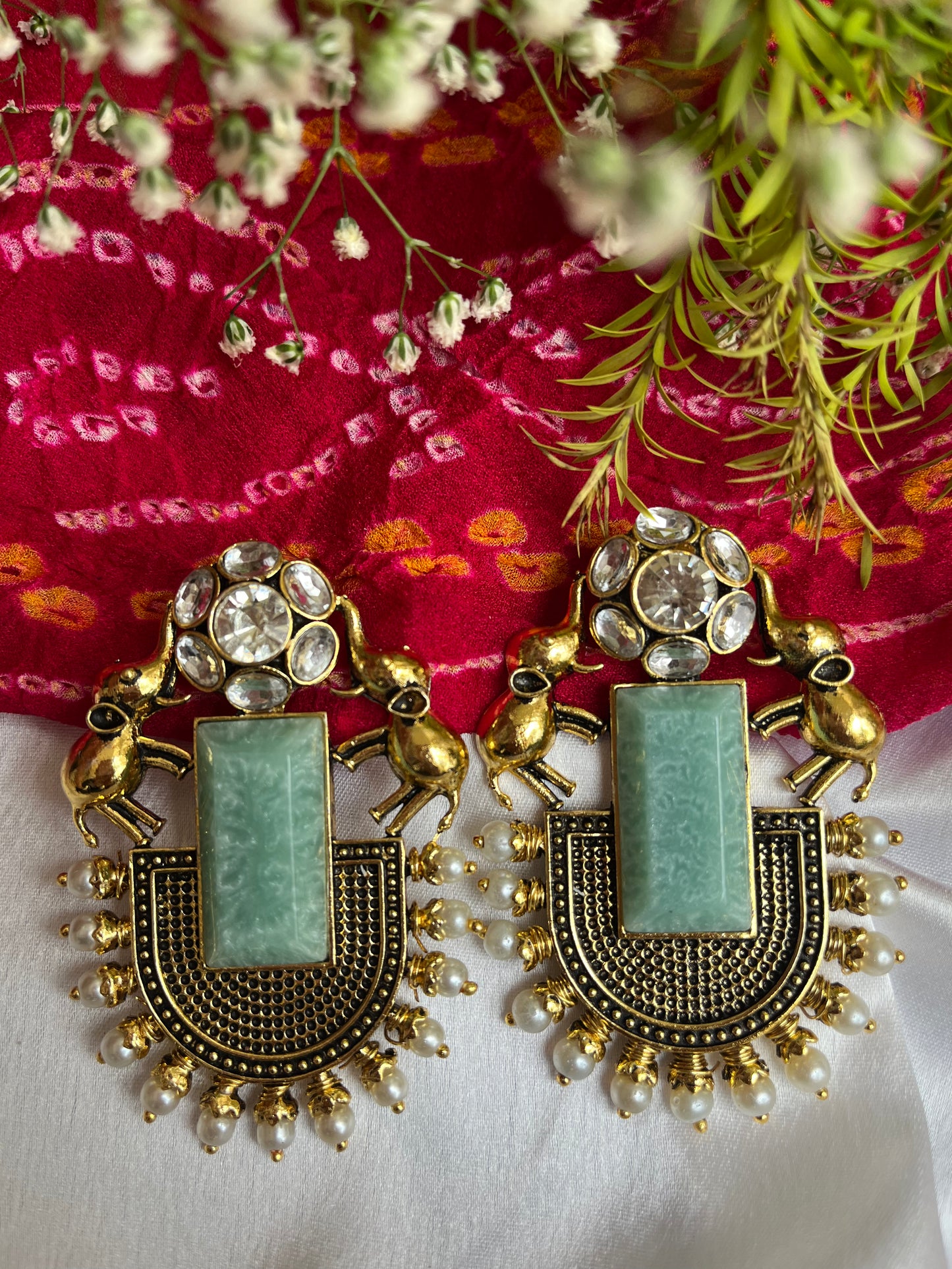 Gaj kesari Ethnic Earring