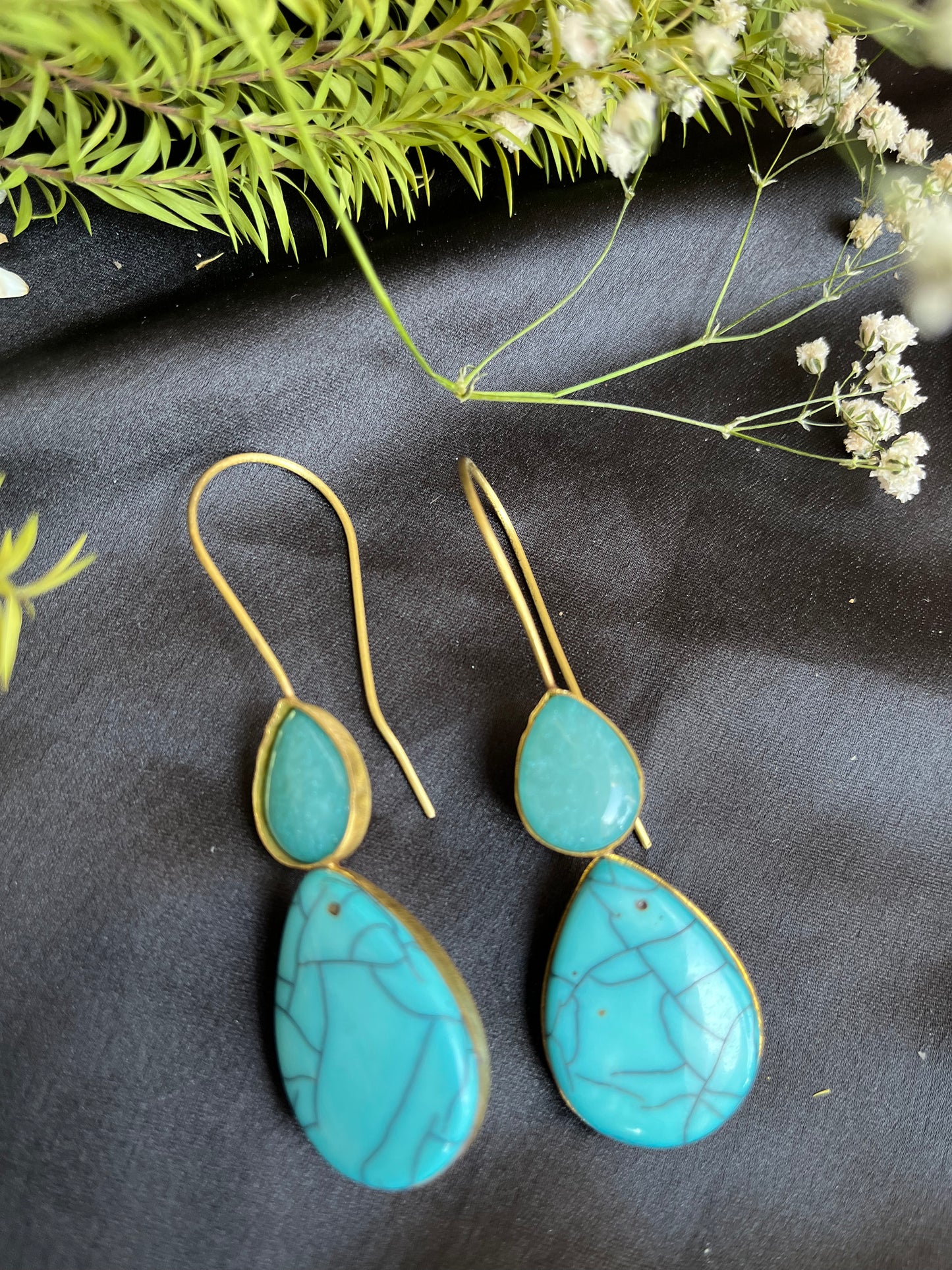 Turquoise Drop Western Earring