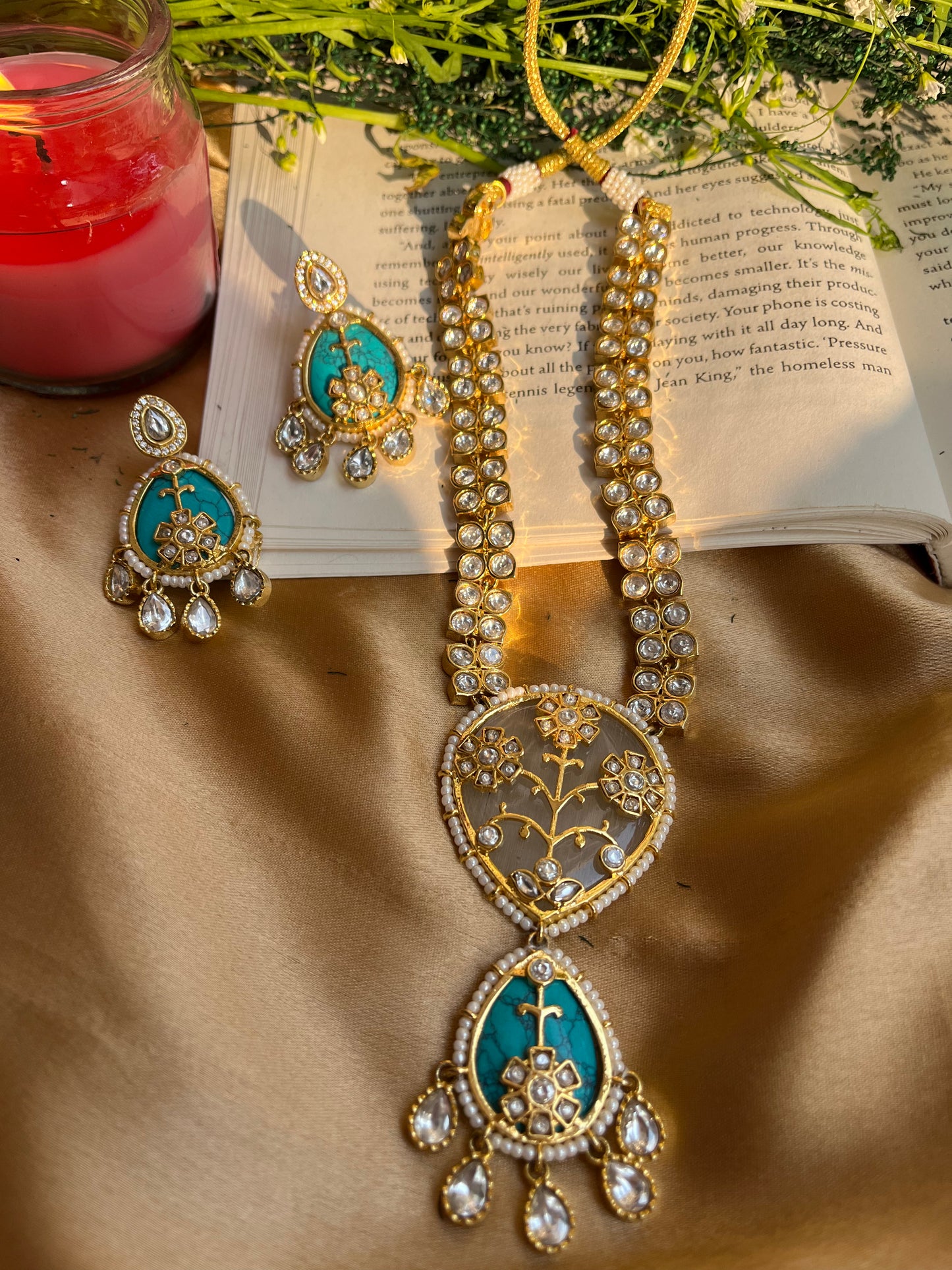 Maansi Turquoise  Necklace Set