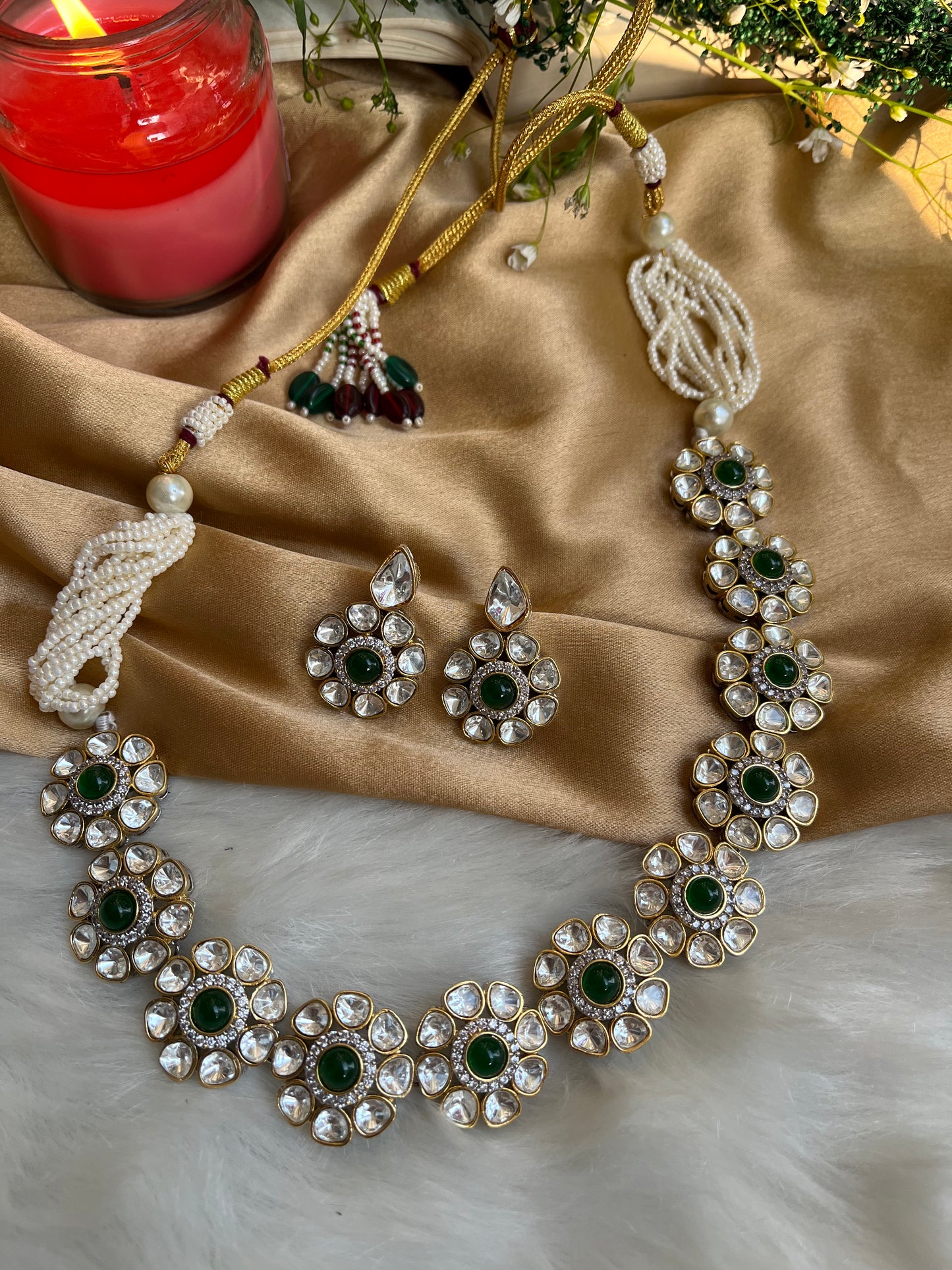 Panna Green Polki Neckpiece