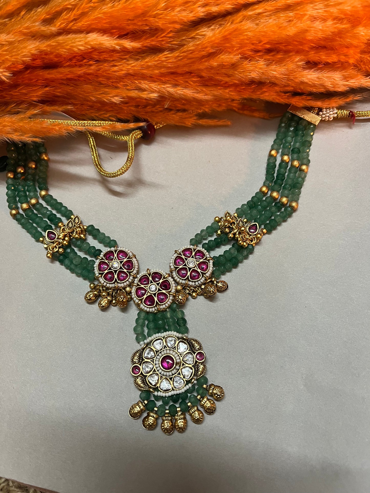 Green  Mohini Neckpiece Set