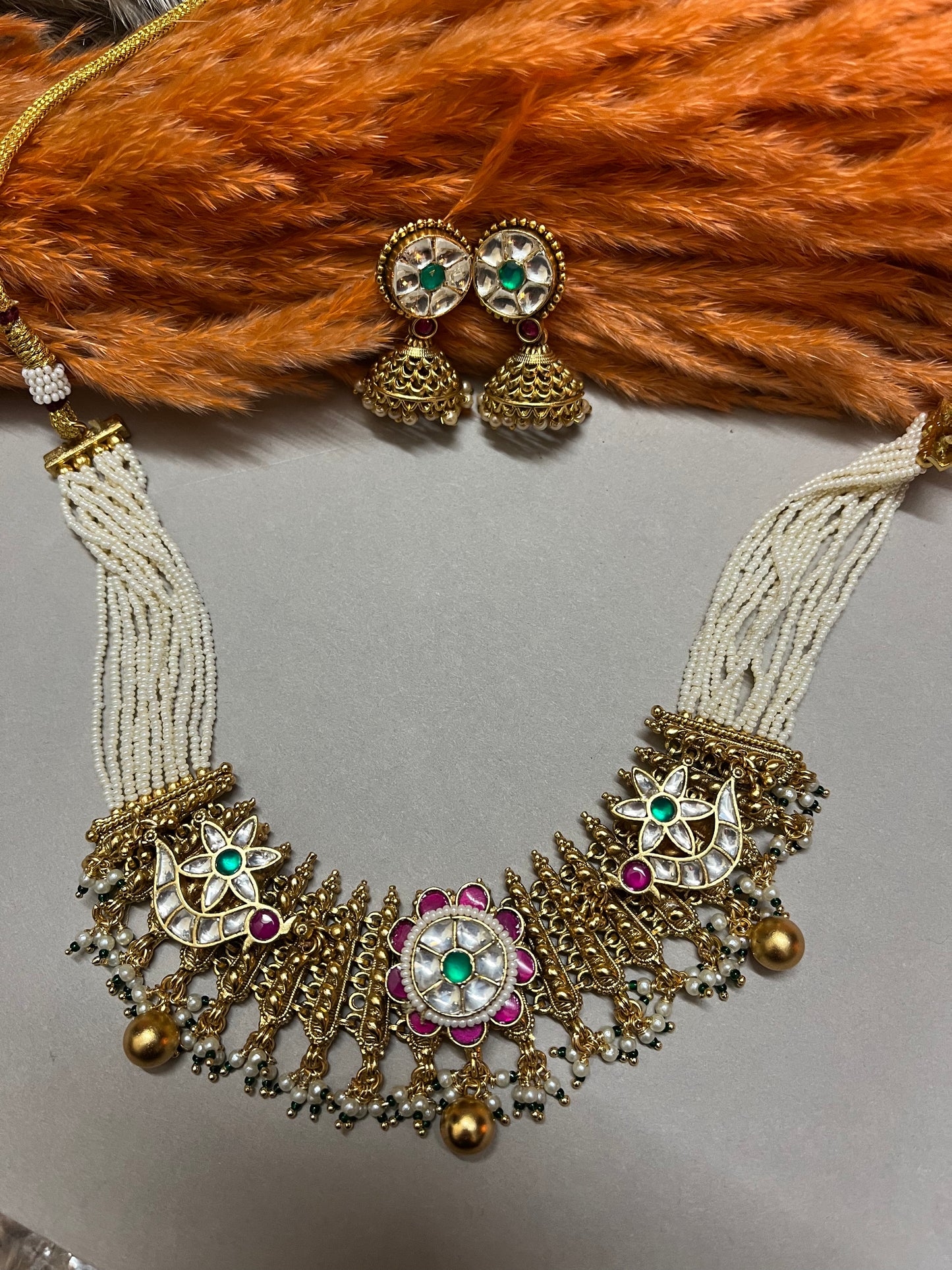 Pearl Pachi Necklace Set