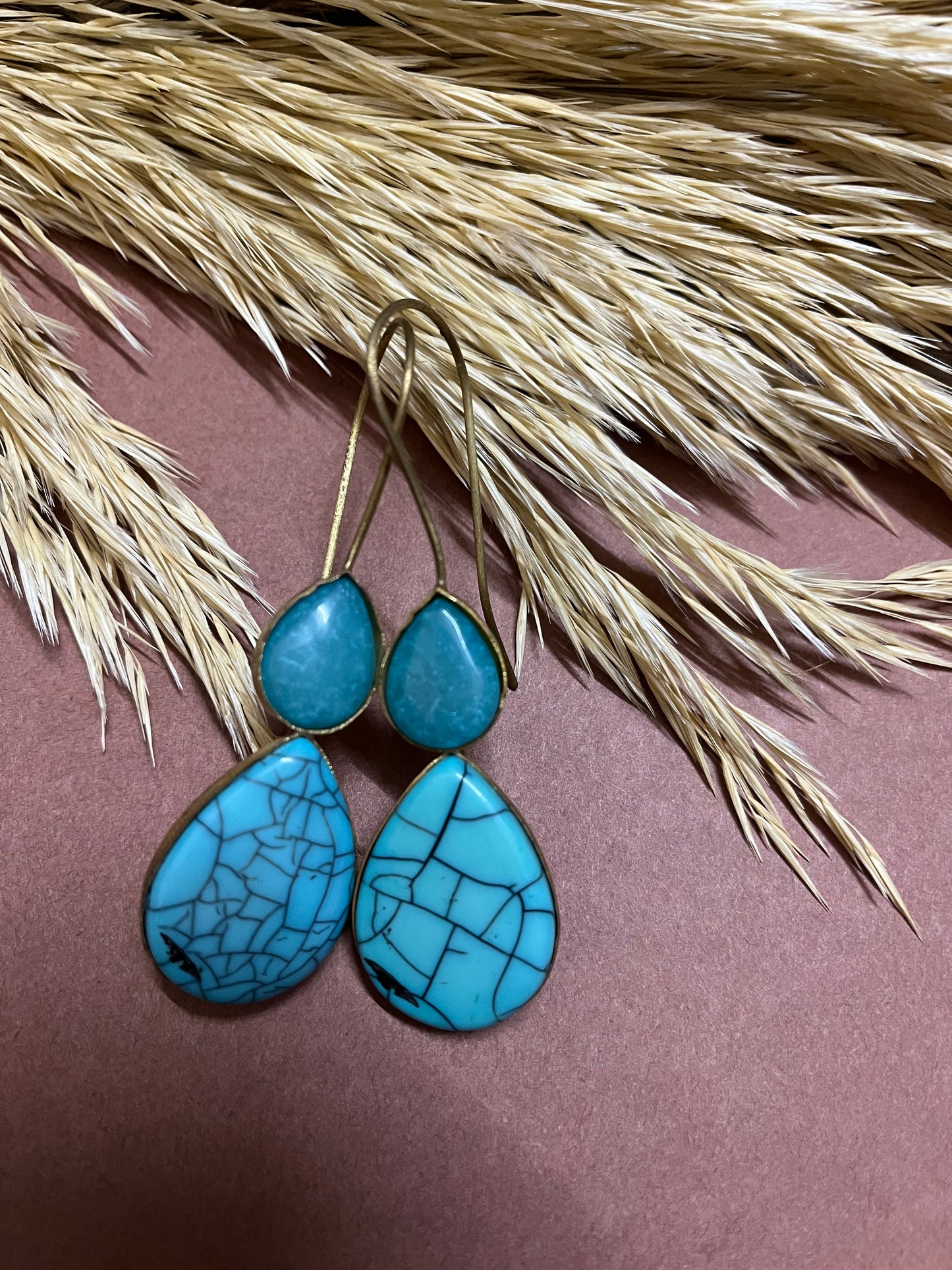 Turquoise Drop Western Earring