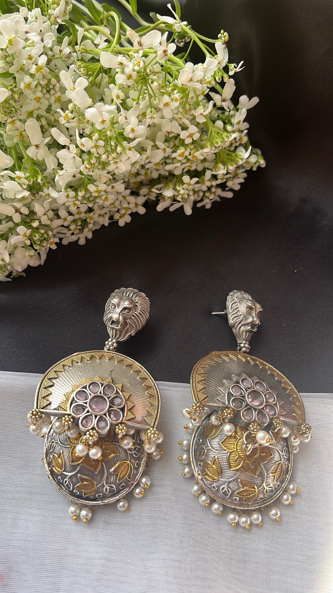 Dilkash Mehak Silver  Jhumka Earring