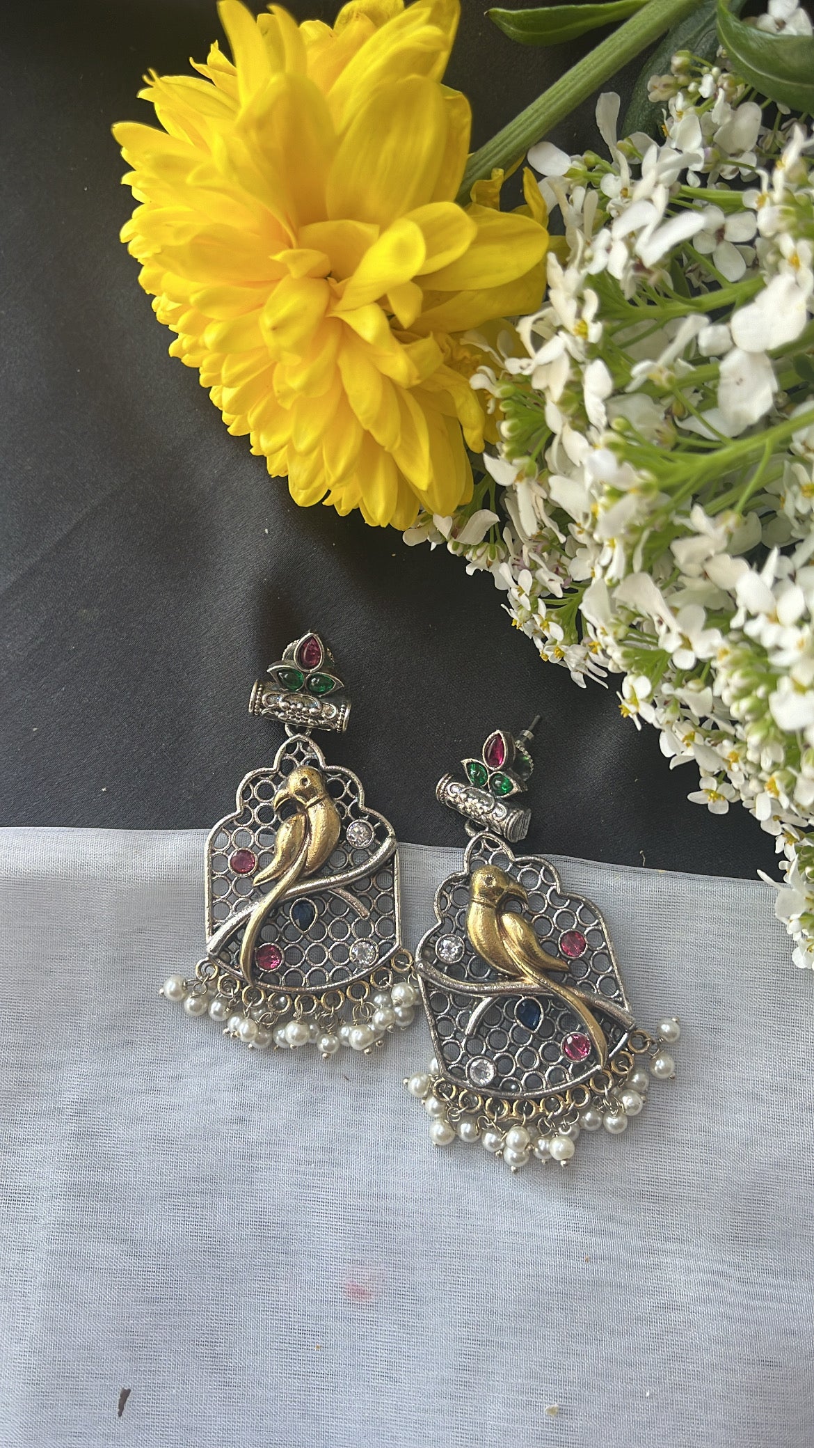 Dilkash Nisha Silver  Earring