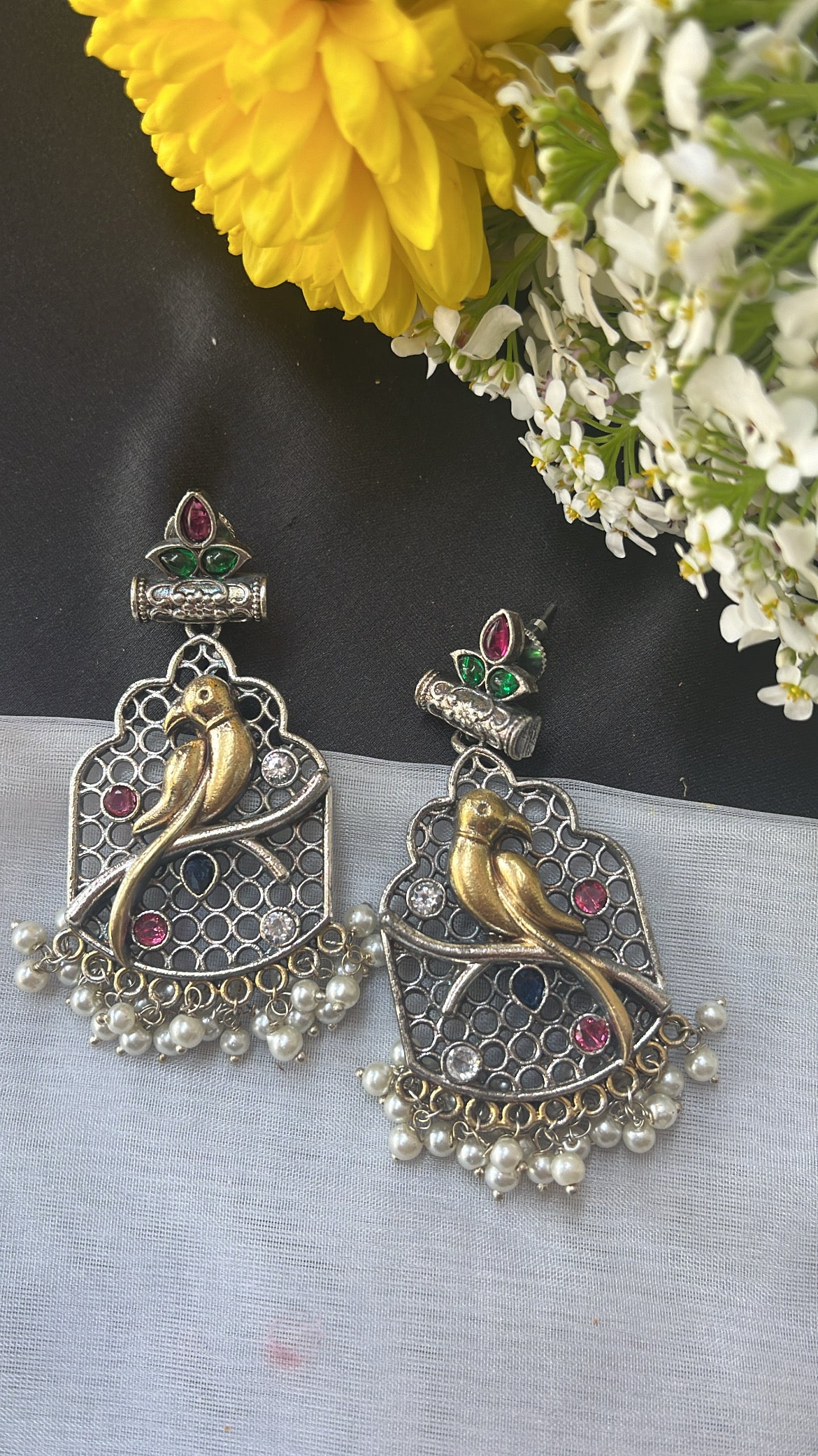 Dilkash Nisha Silver  Earring