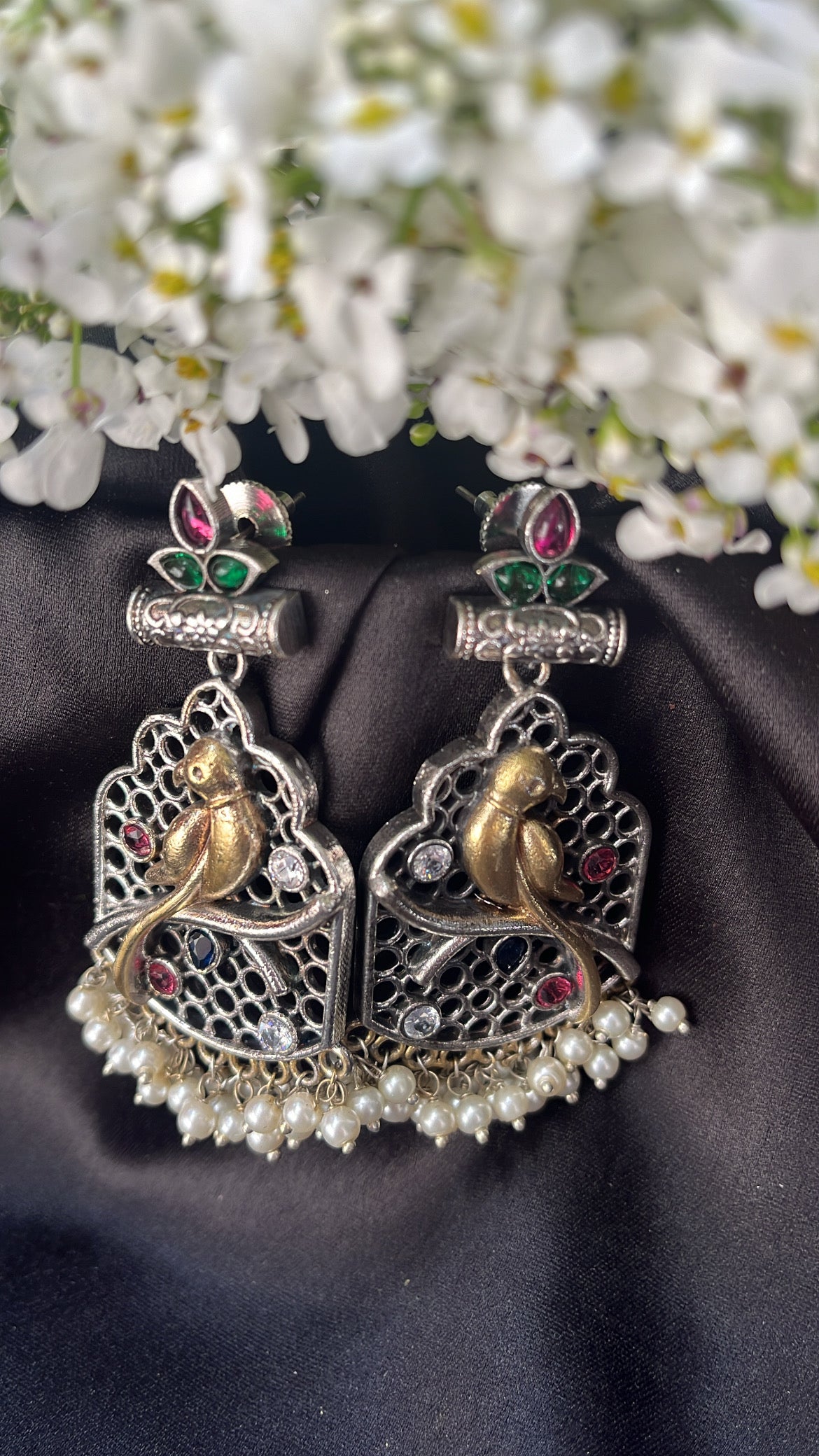 Dilkash Nisha Silver  Earring