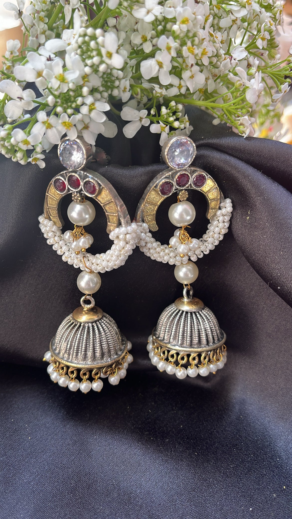 Dilkash  Naina  Silver  Jhumka Earring