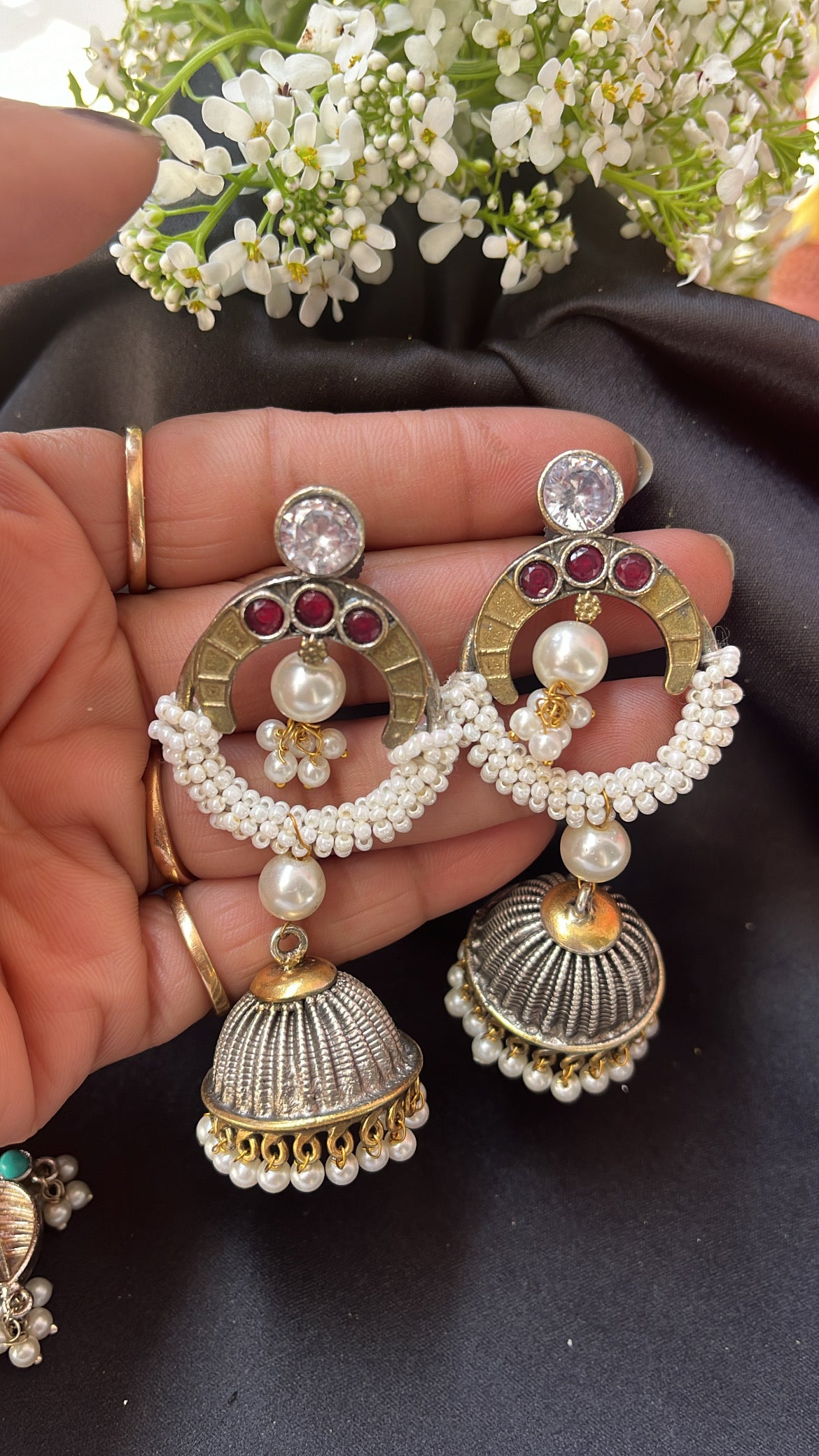 Dilkash  Naina  Silver  Jhumka Earring