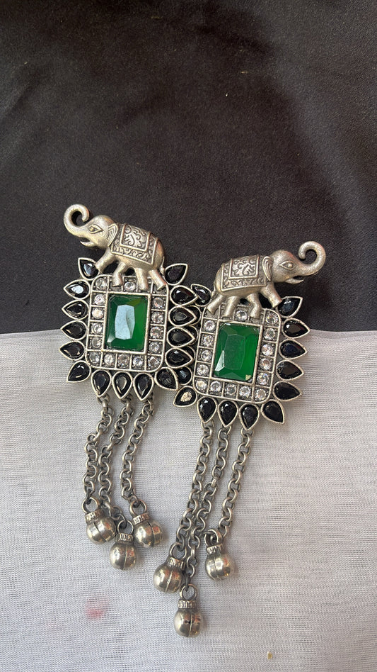 Dilkash Gaj Silver  Earring