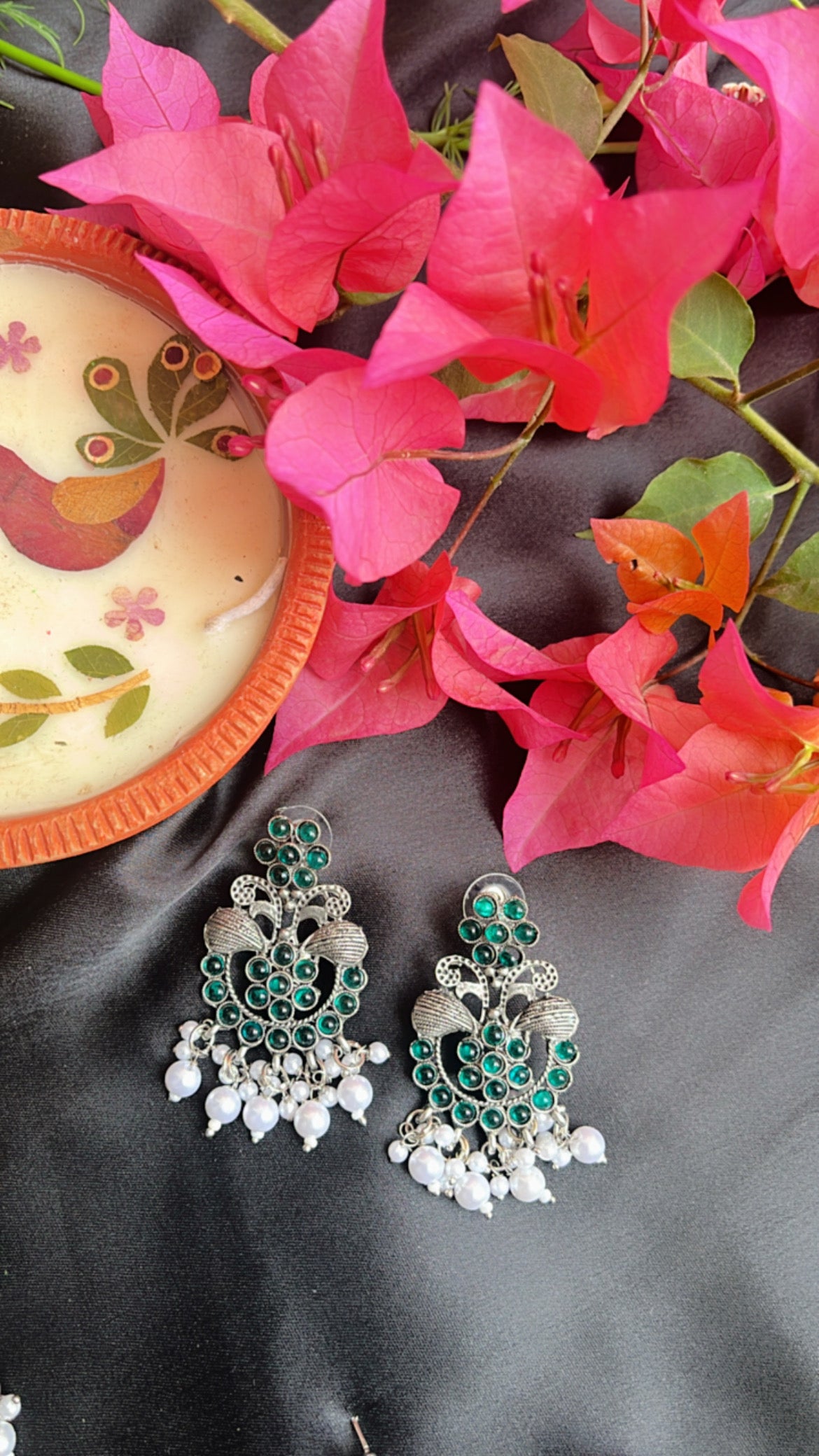 Kash Phool Silver Earring