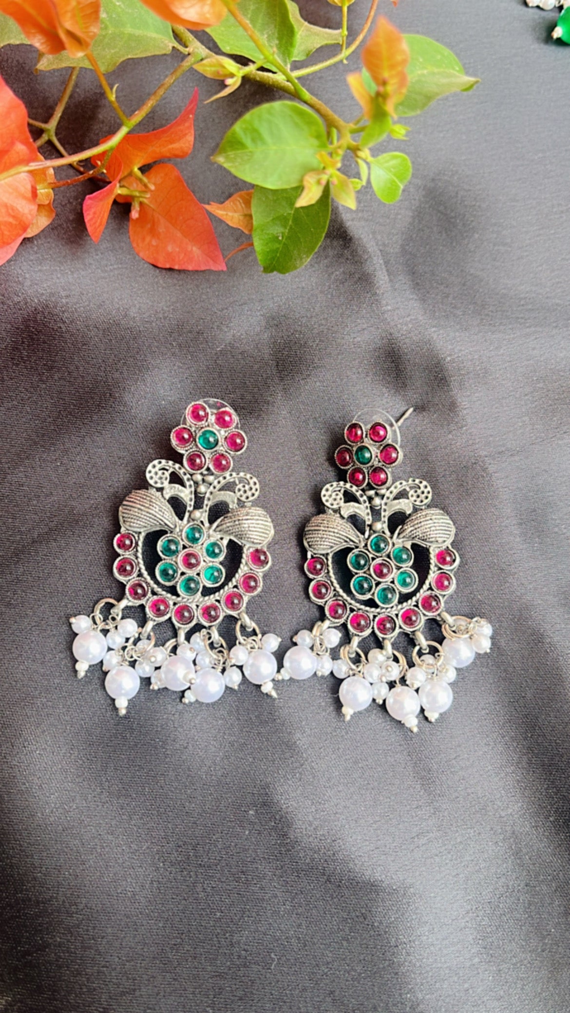 Kash Phool Silver Earring