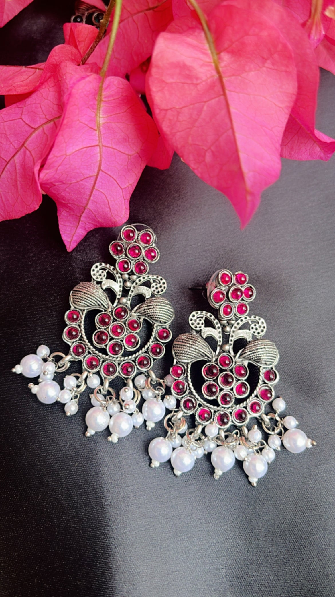 Kash Phool Silver Earring