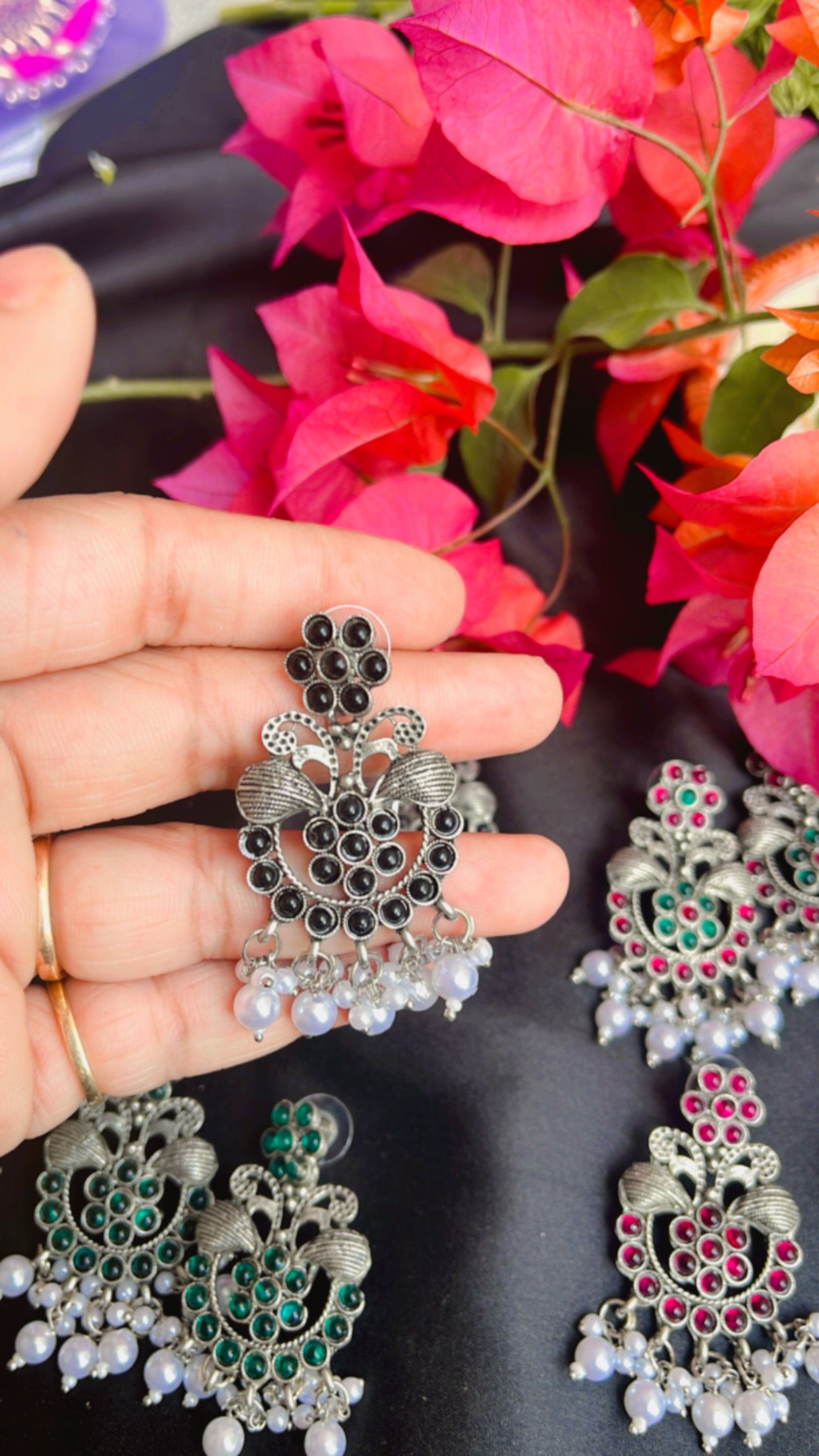 Kash Phool Silver Earring