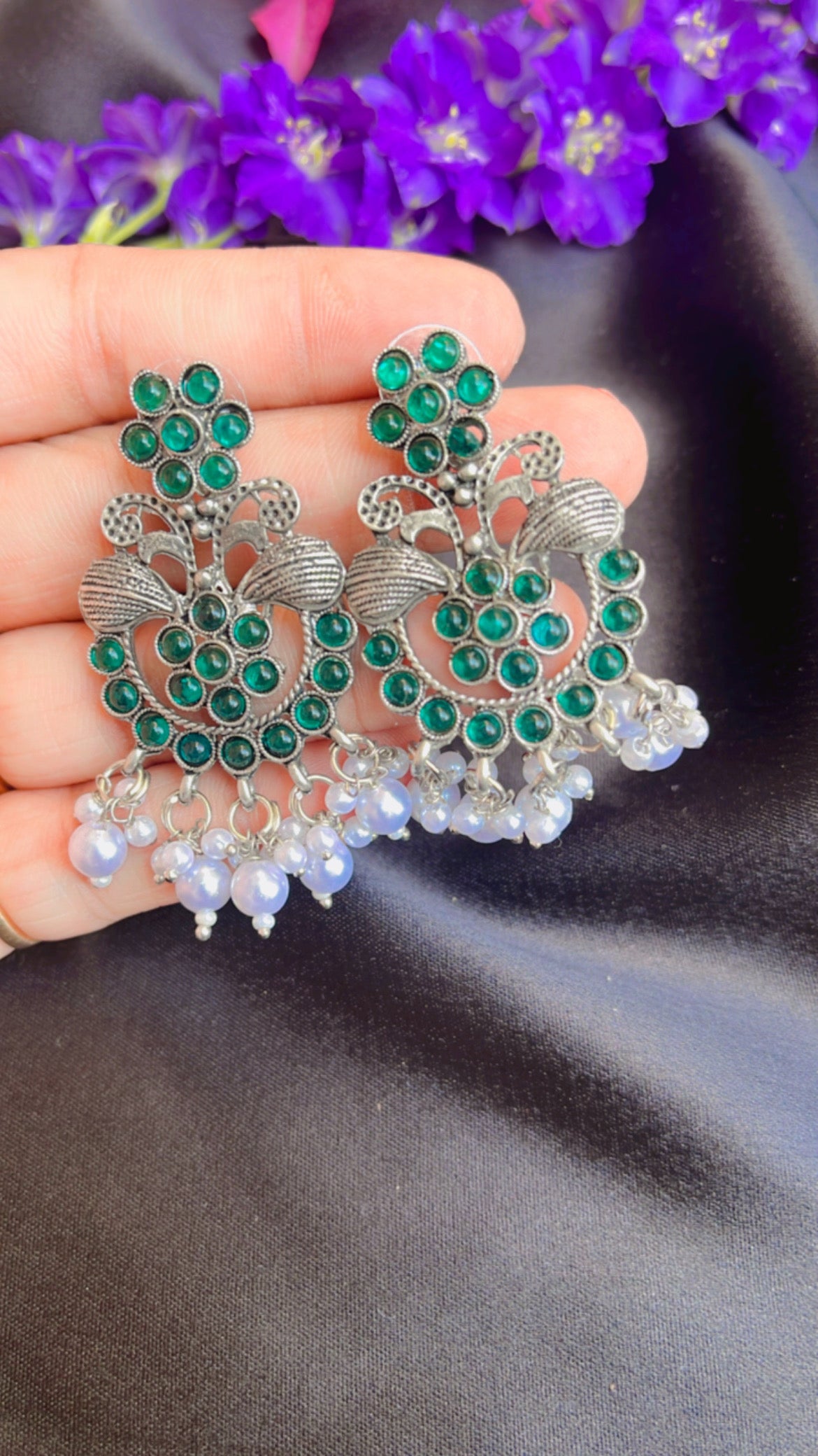 Kash Phool Silver Earring