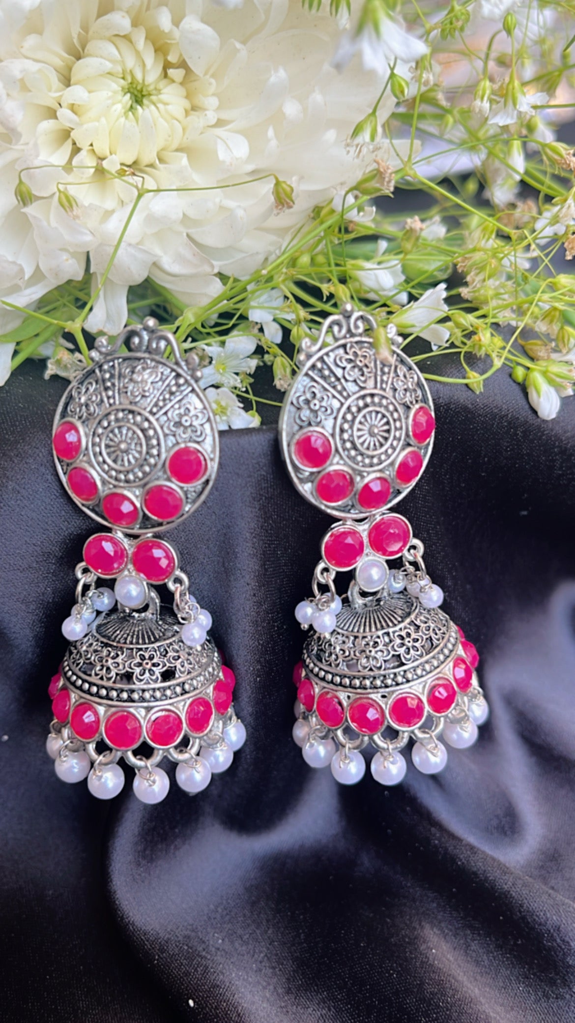 Kash Bela  Jhumka Silver Earring