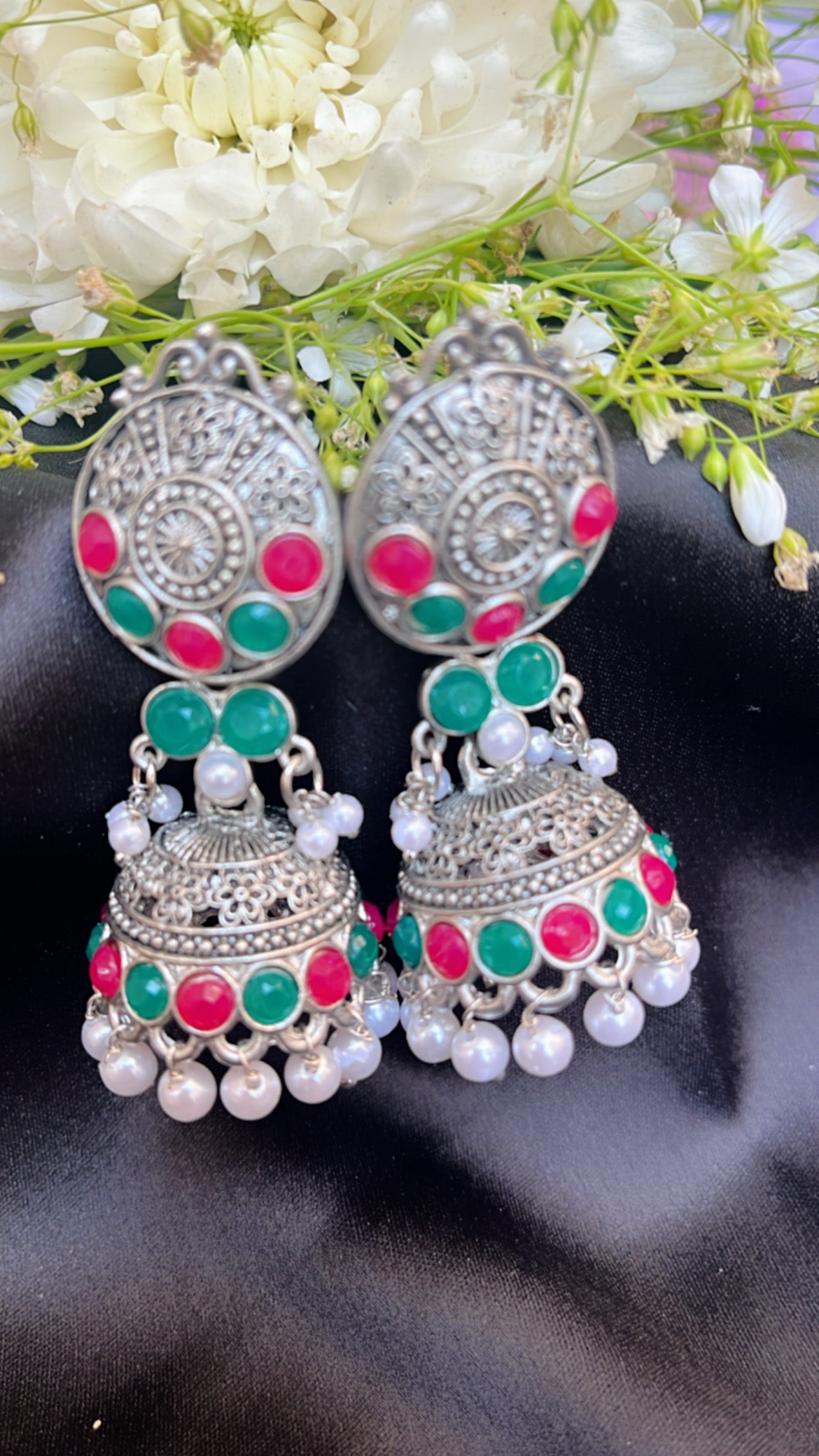 Kash Bela  Jhumka Silver Earring