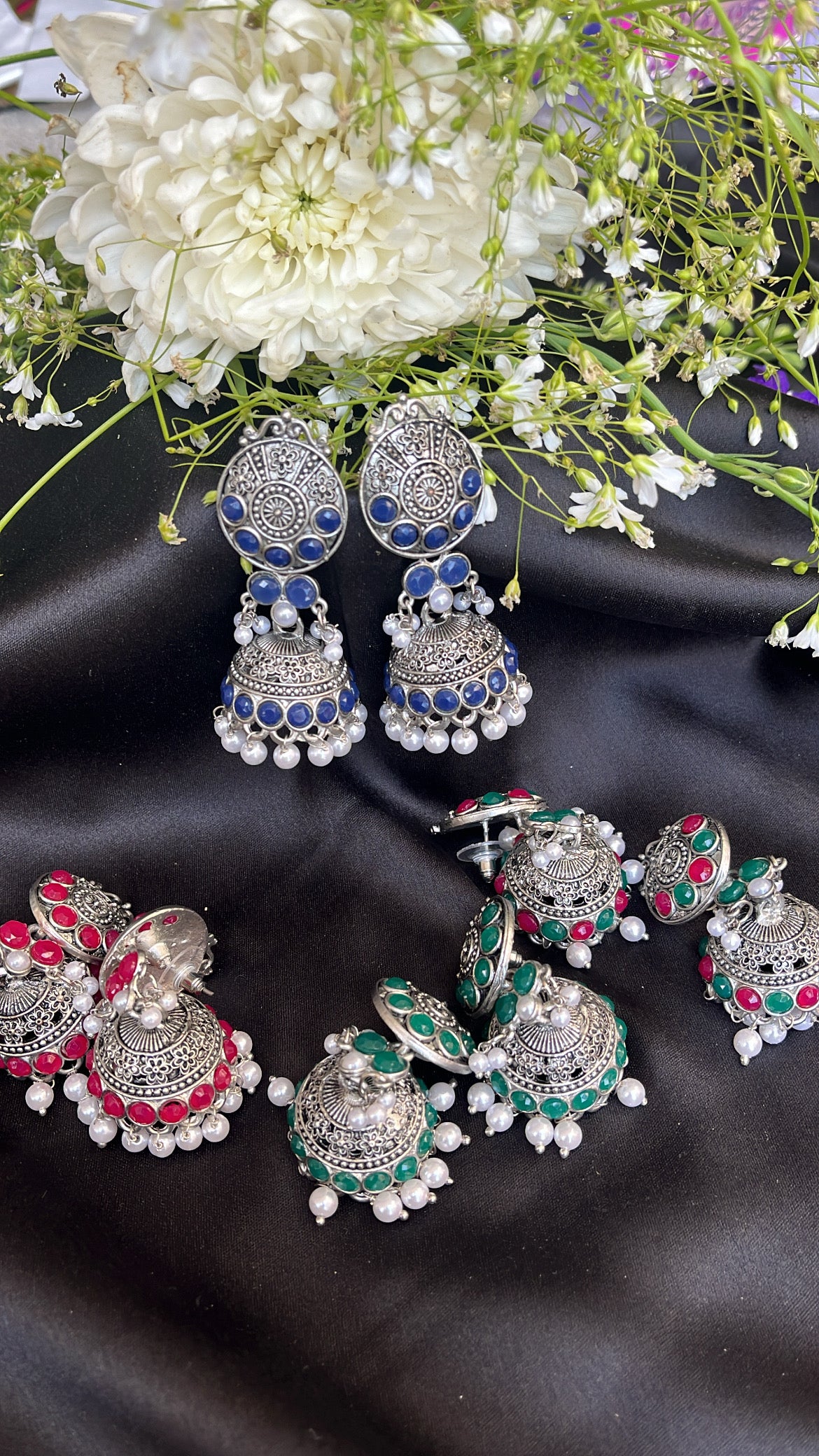 Kash Bela  Jhumka Silver Earring