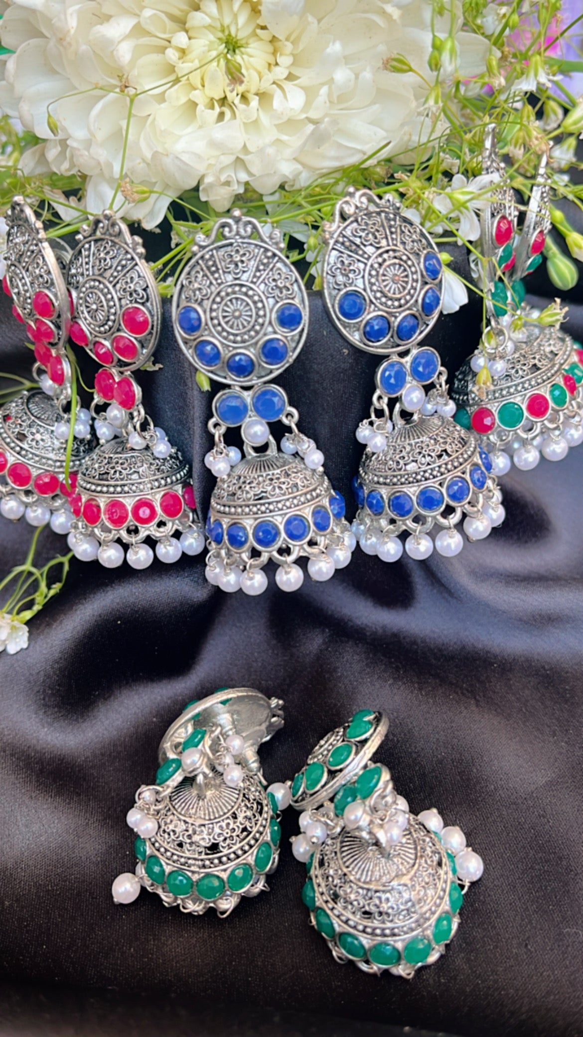 Kash Bela  Jhumka Silver Earring