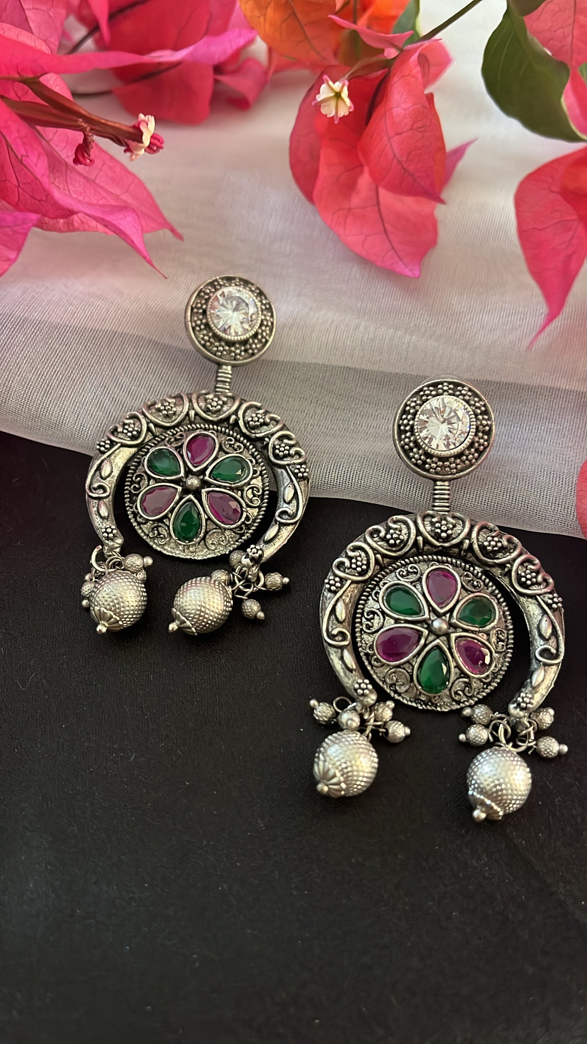 Kash Pankuri Silver Earring