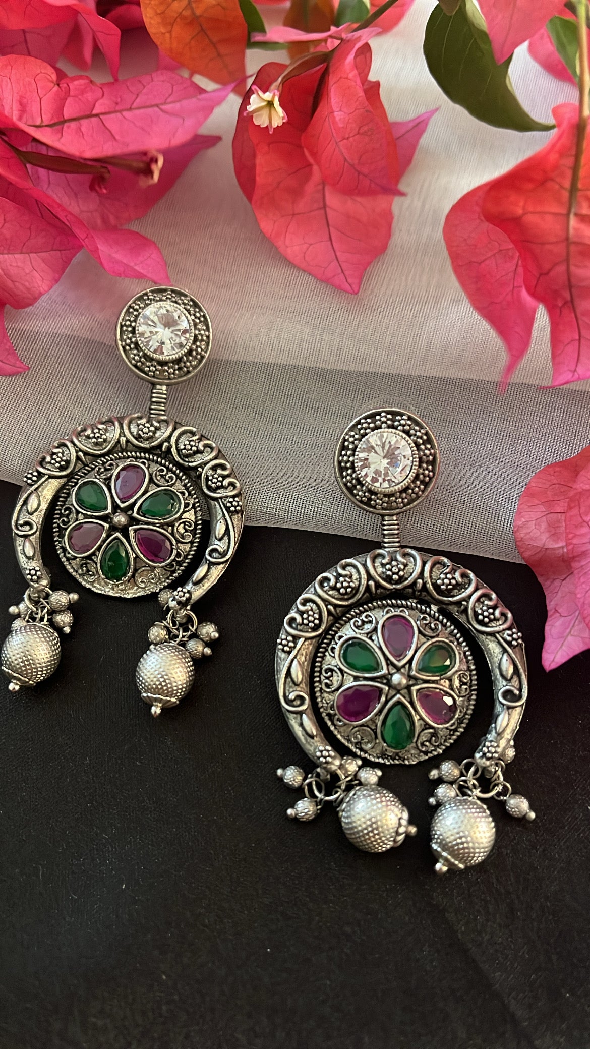 Kash Pankuri Silver Earring