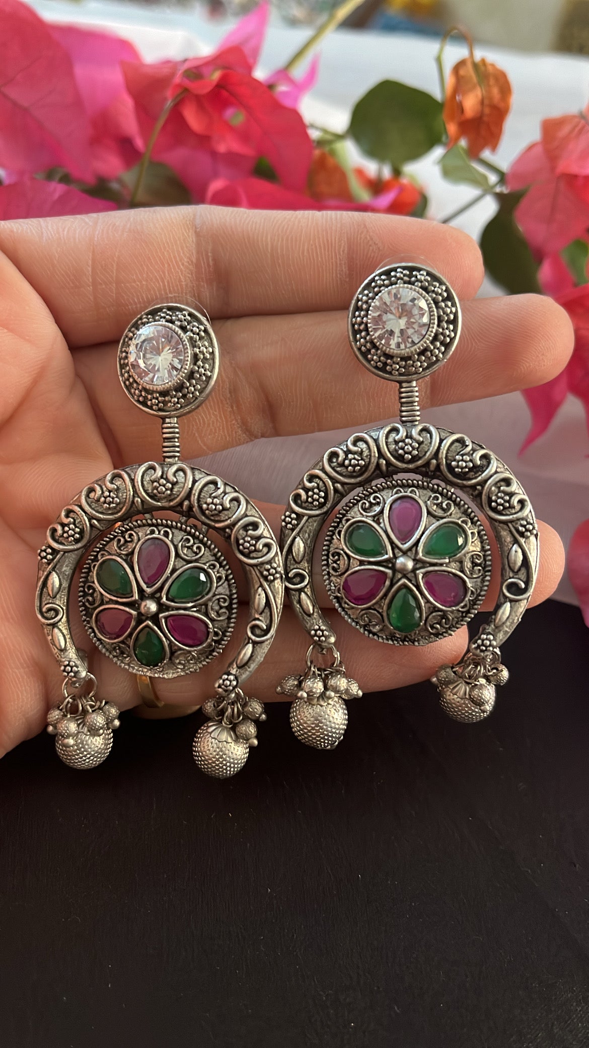 Kash Pankuri Silver Earring