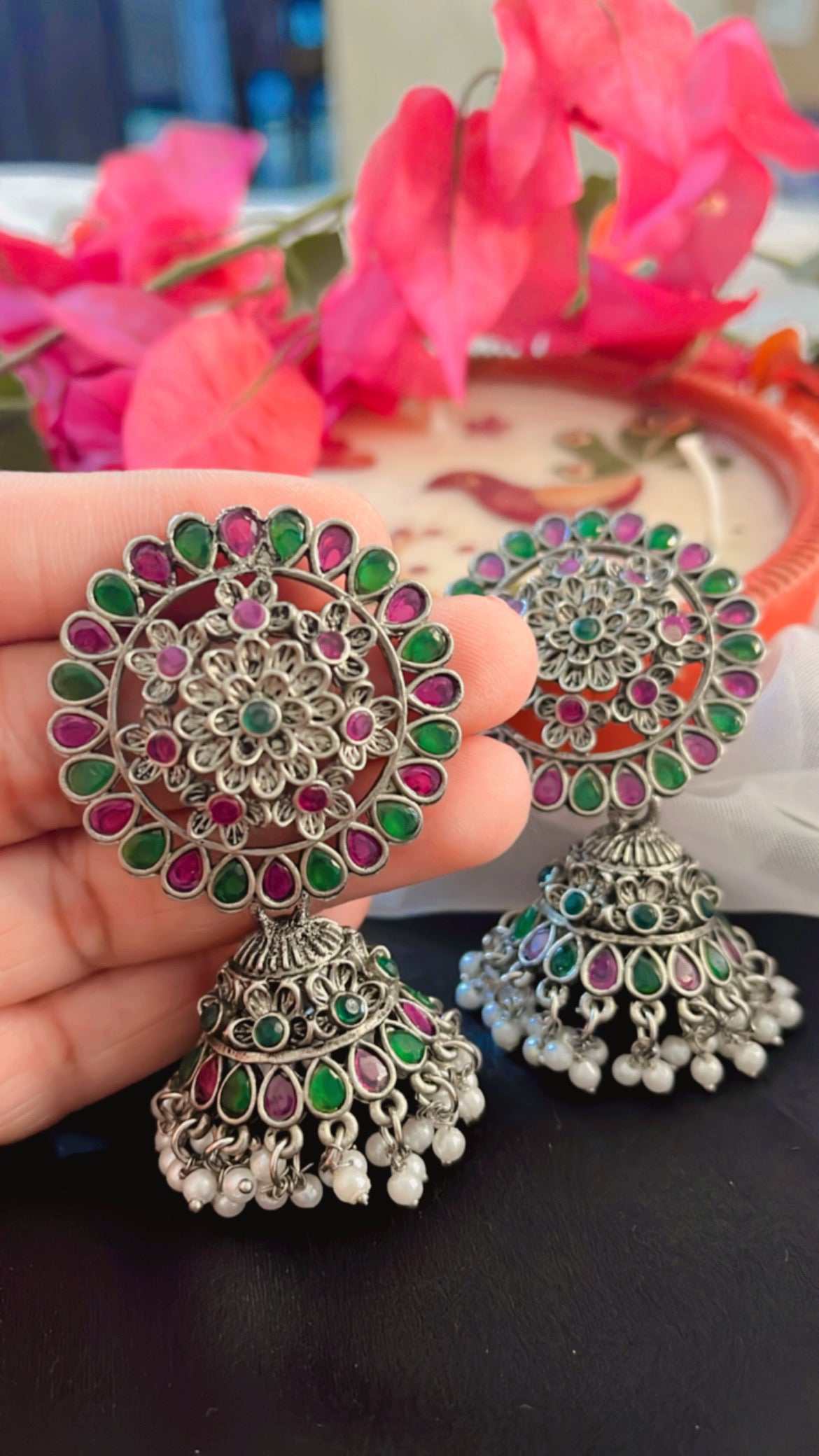 Kash Phulwadi Jhumka Silver Earring