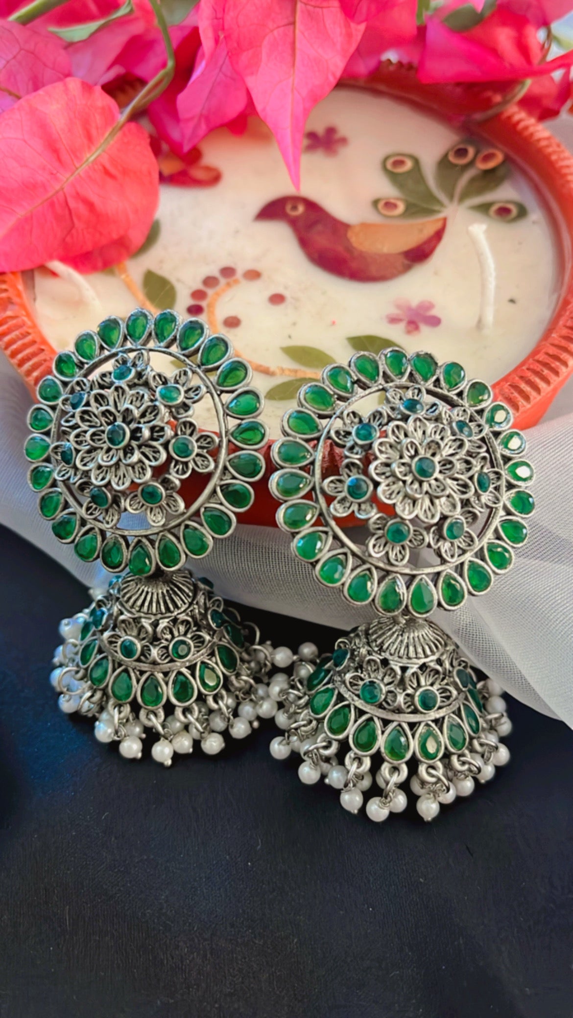 Kash Phulwadi Jhumka Silver Earring