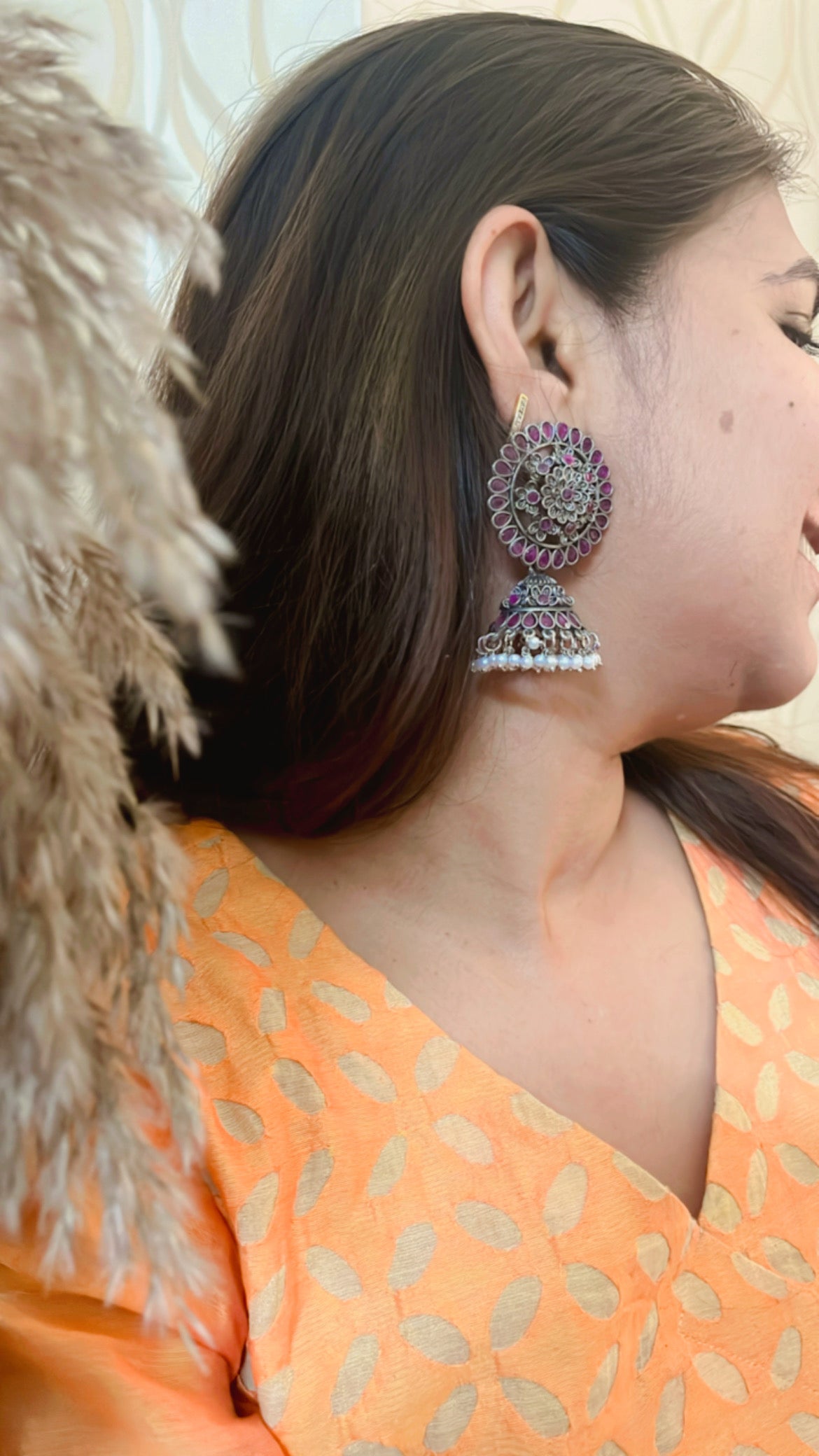 Kash Phulwadi Jhumka Silver Earring