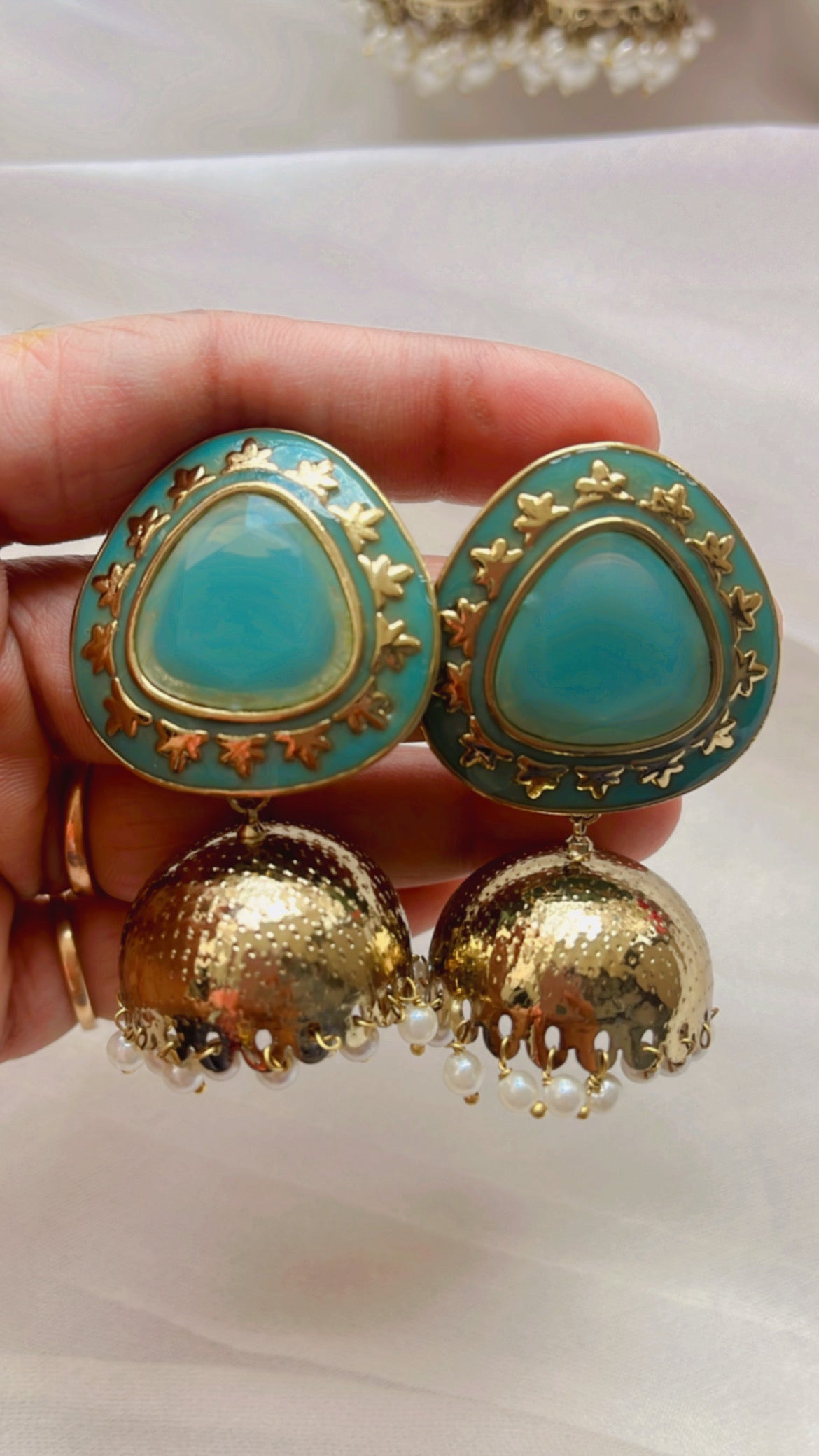 Mint Jhumka Earring