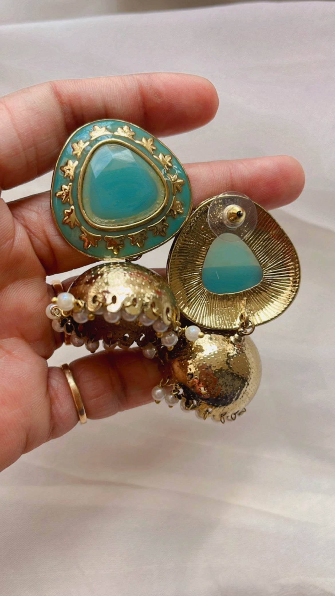 Mint Jhumka Earring