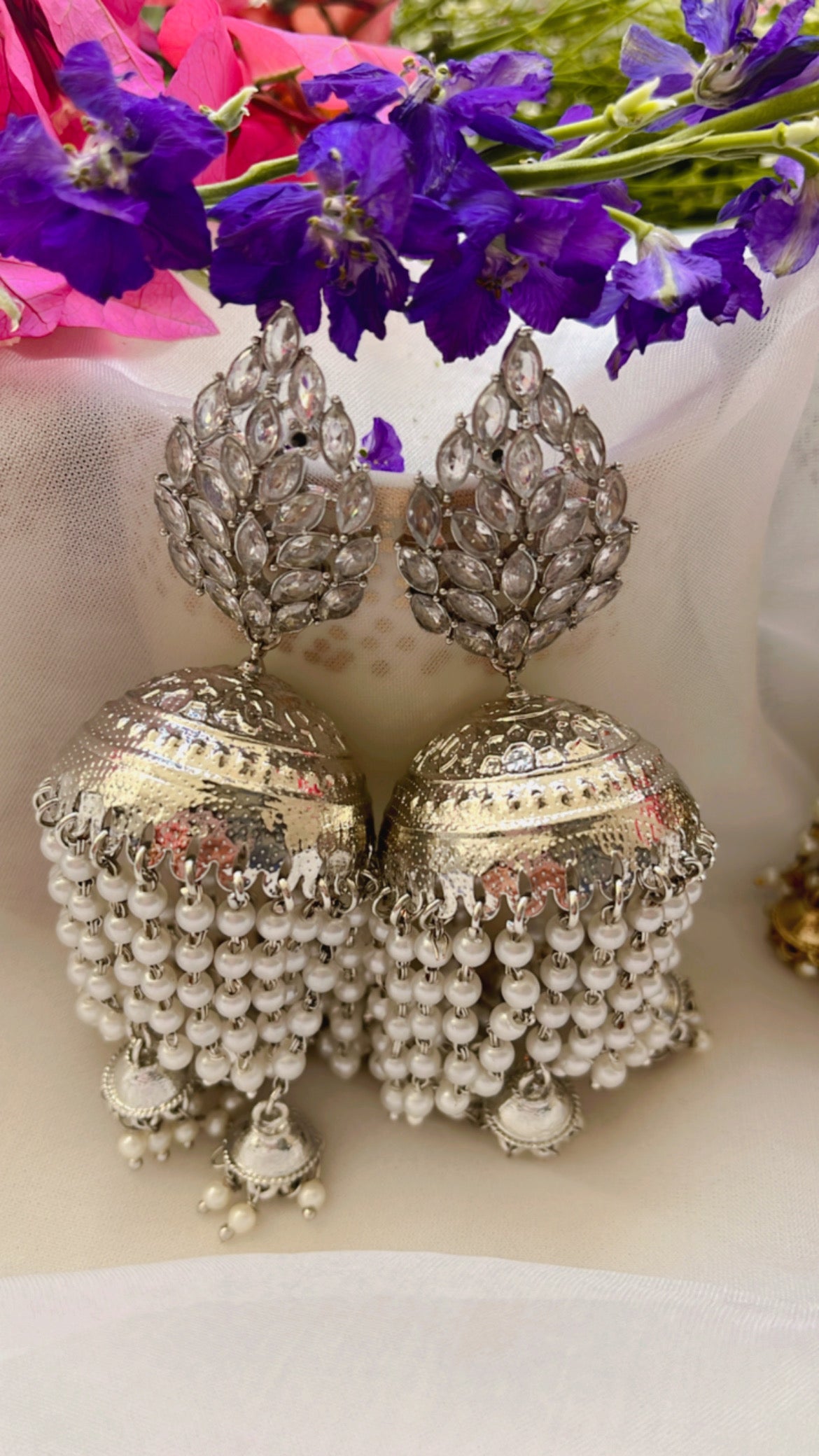 Zaina Silver Jhumka Earring