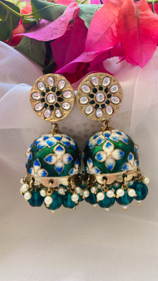 Meena Jhumka Earring