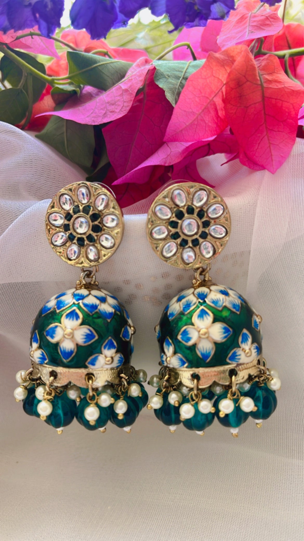 Meena Jhumka Earring