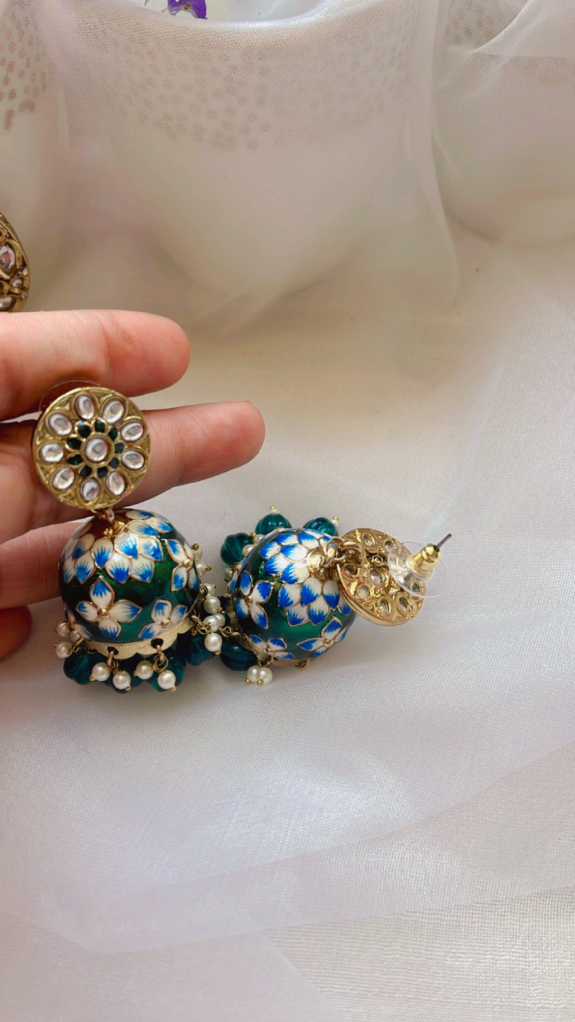 Meena Jhumka Earring