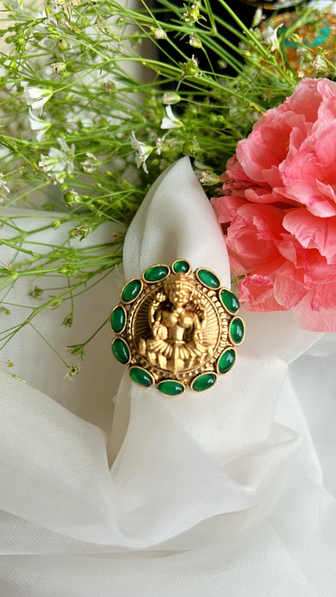 Maa Lakshmi (Green) Ring