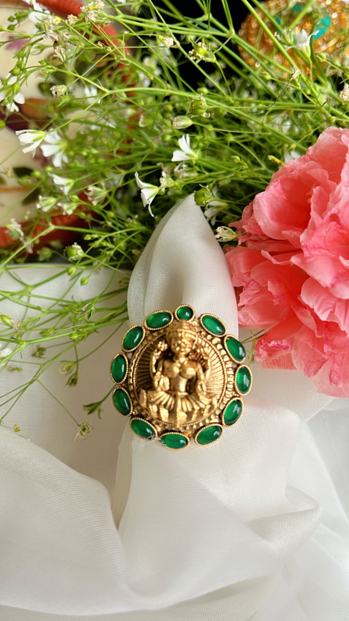 Maa Lakshmi (Green) Ring