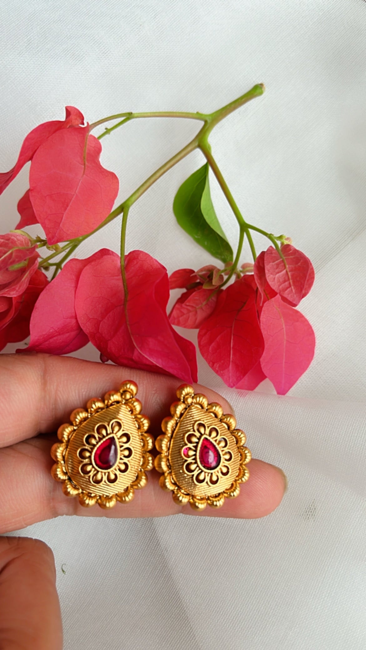 Red Tanisha Stud Earring