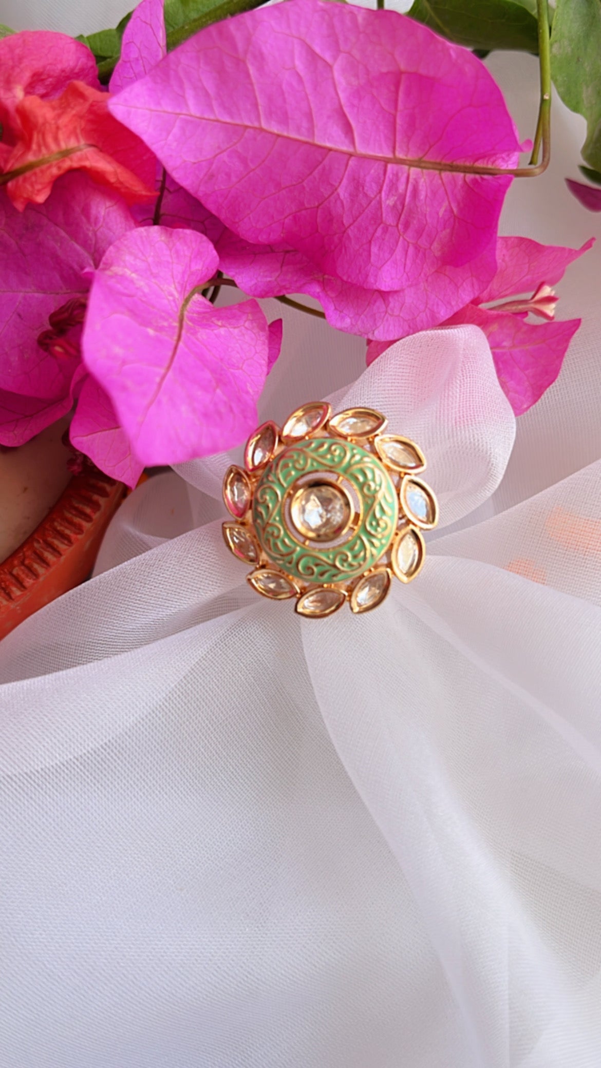 Mistha (Mint) Polki  Ring