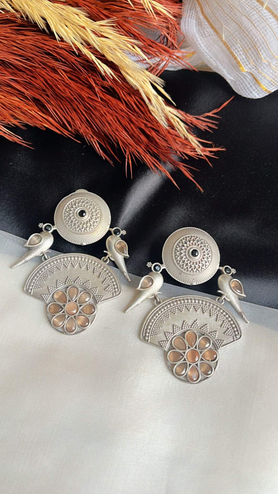 Brown Masakali Silver Earring