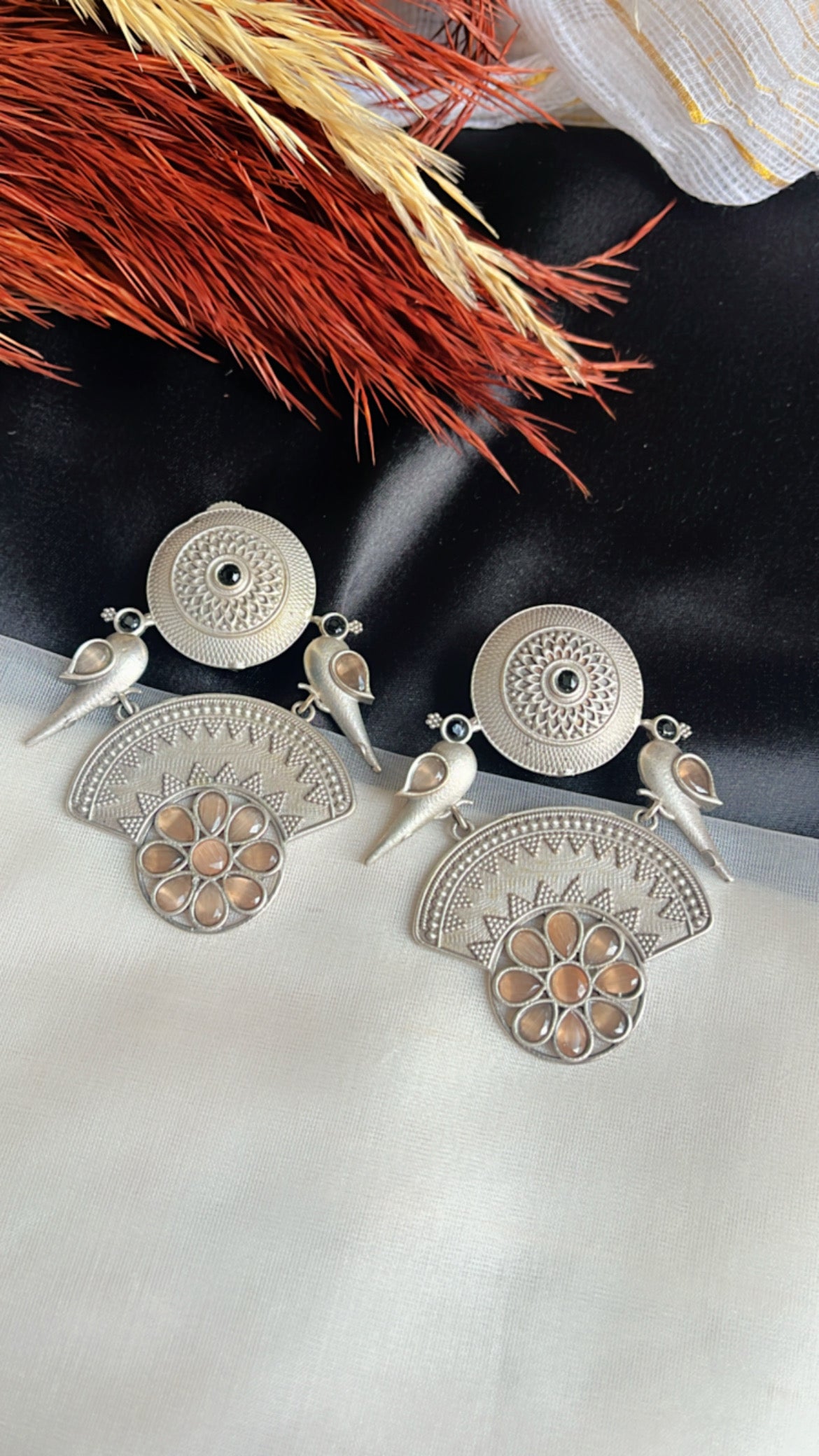 Brown Masakali Silver Earring