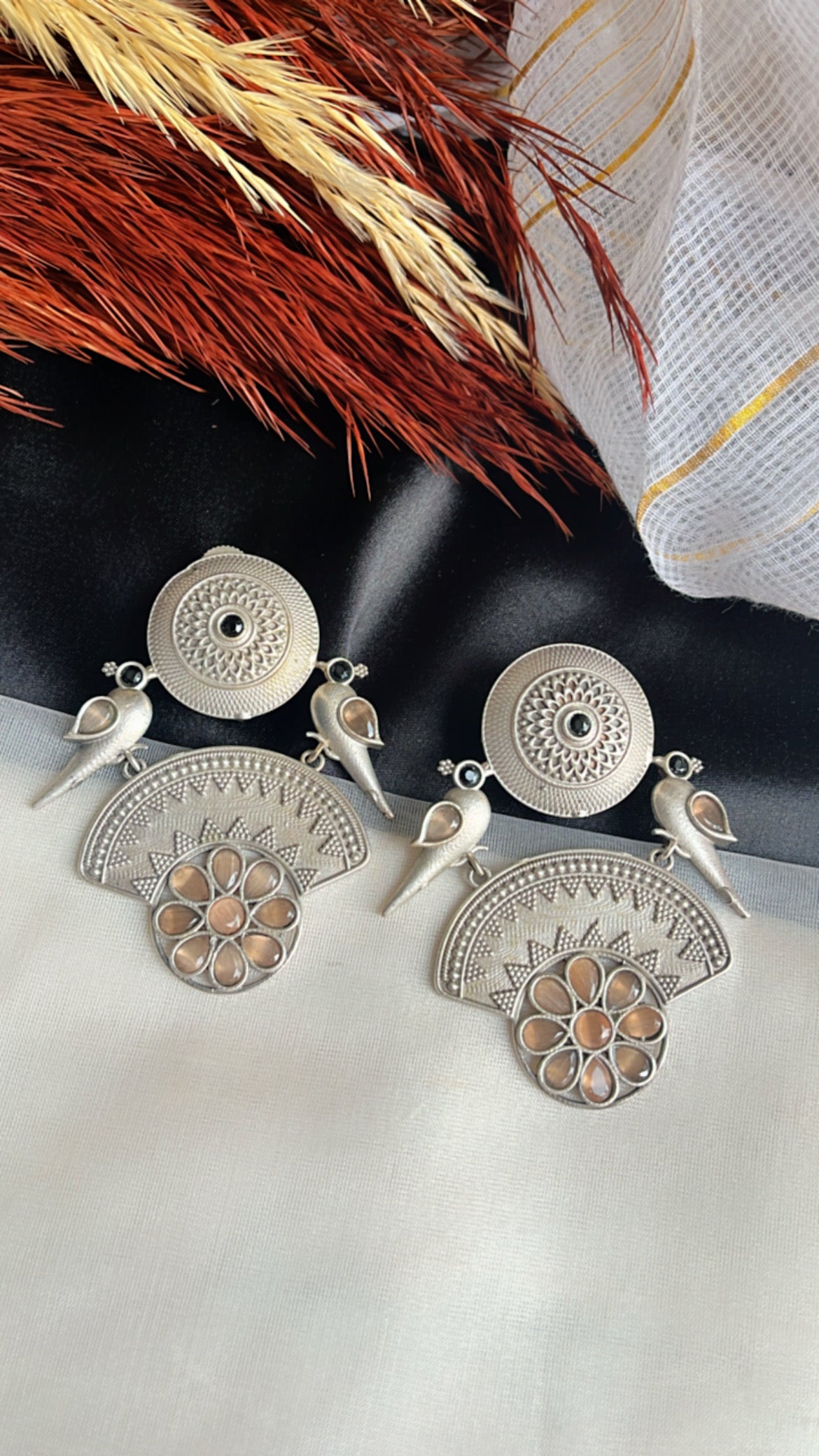 Brown Masakali Silver Earring