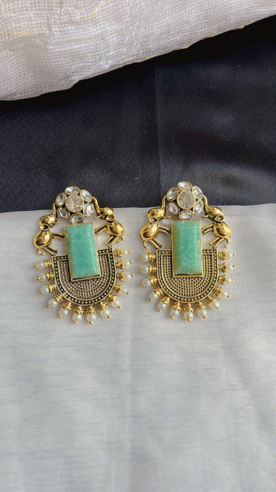 Mint Gaj Kesari Earring