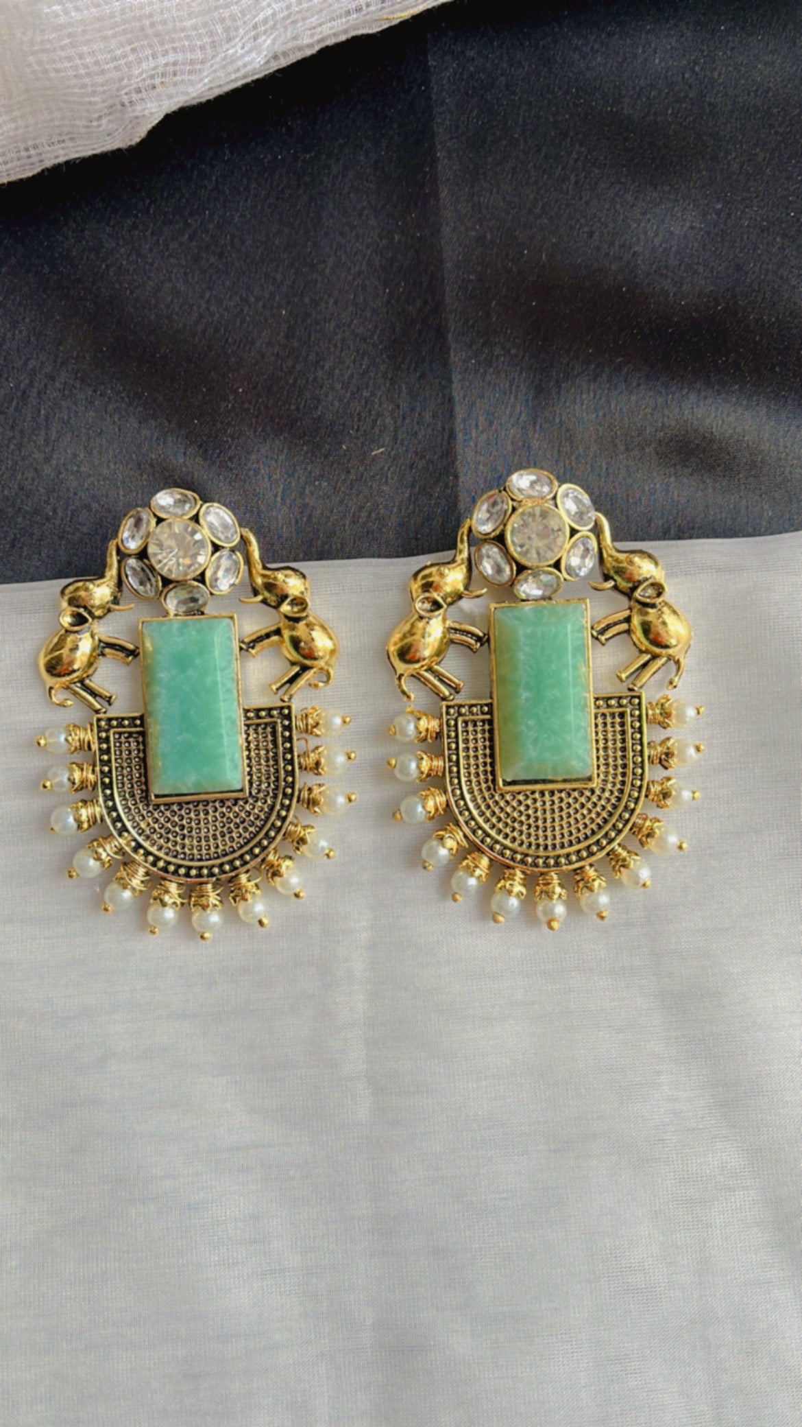 Mint Gaj Kesari Earring