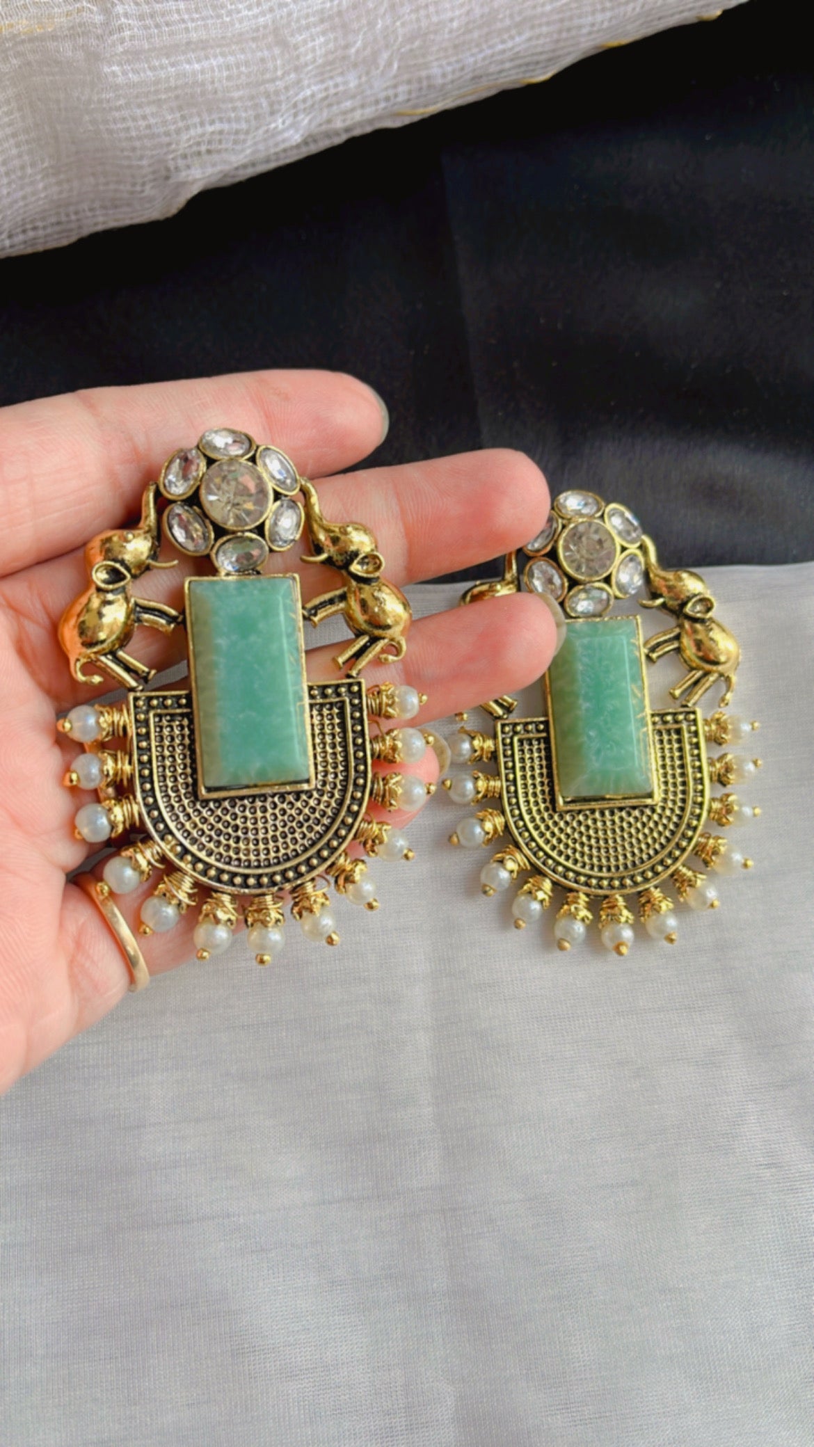 Mint Gaj Kesari Earring