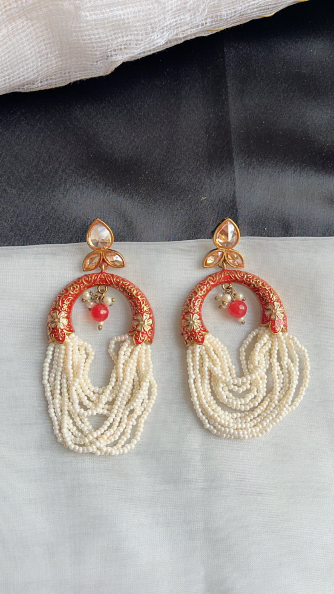 Red Mehak Ethnic Earring